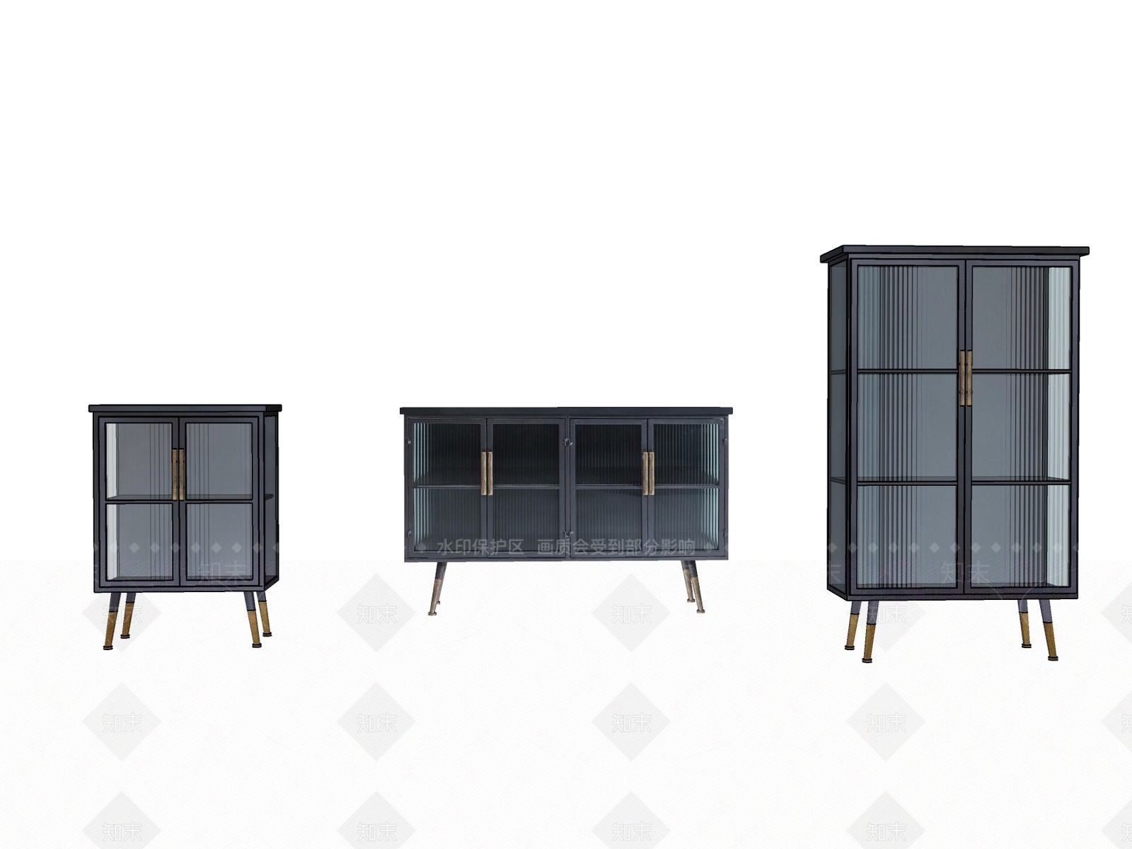 现代风格陈列柜SU模型下载【ID:363295324】