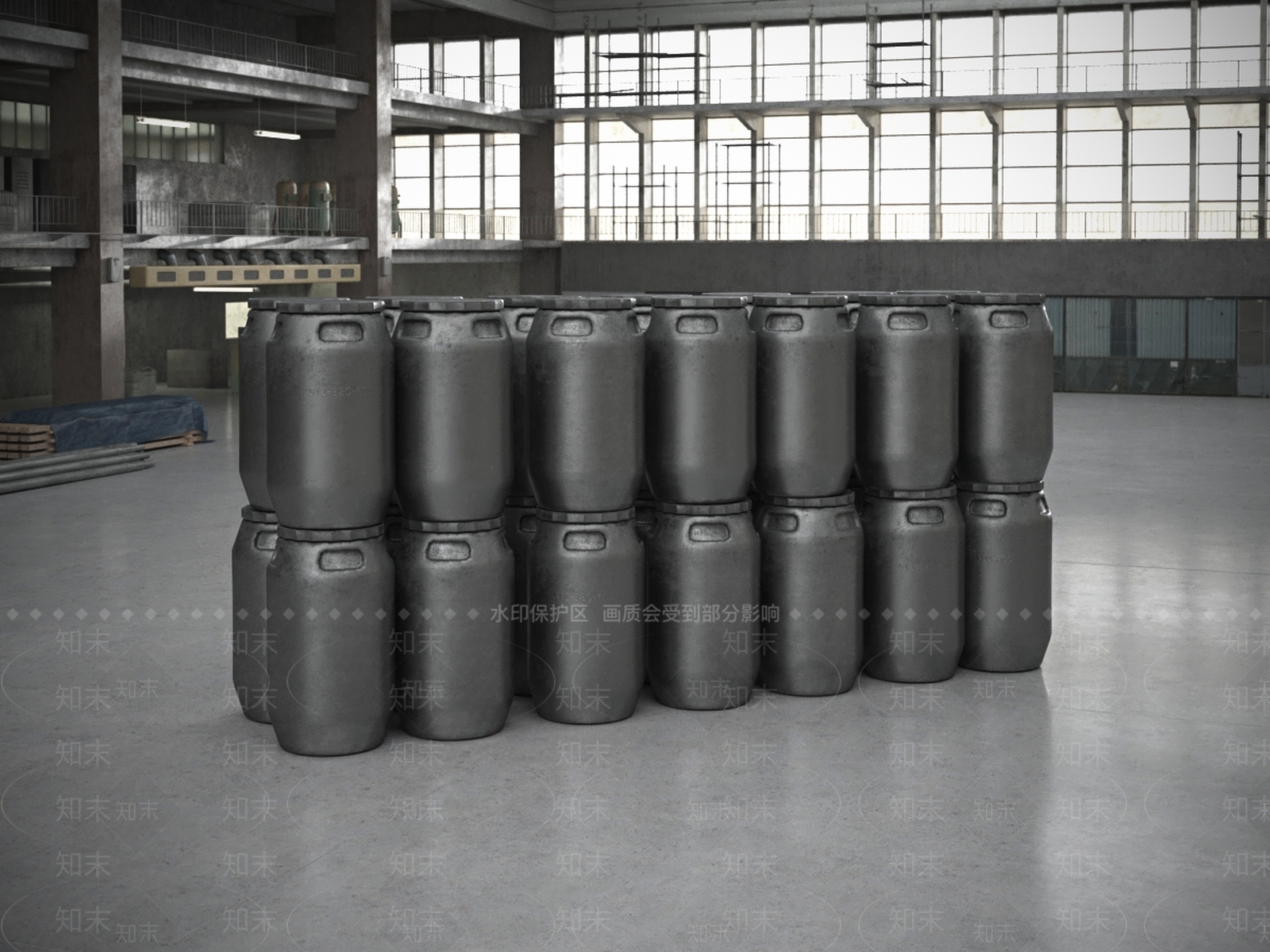 现代塑料水桶3D模型下载【ID:563321886】