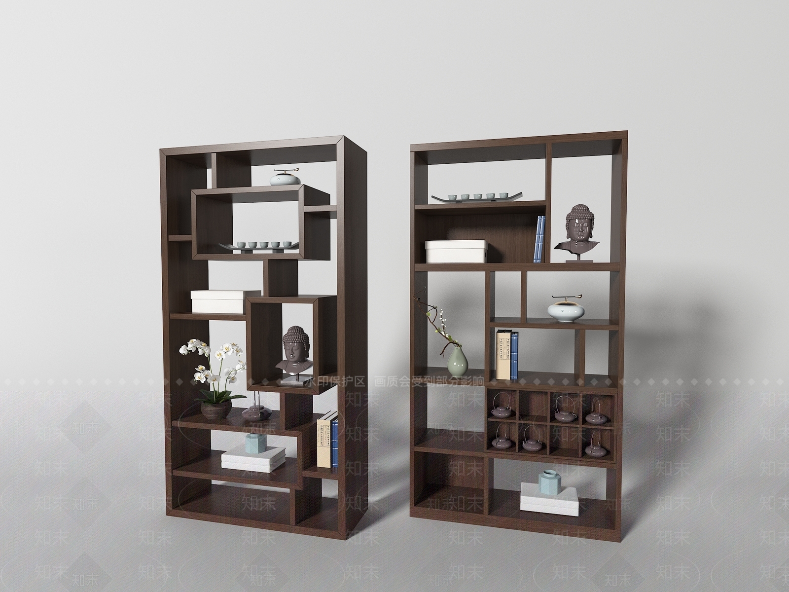 新中式博古架3D模型下载【ID:963337743】
