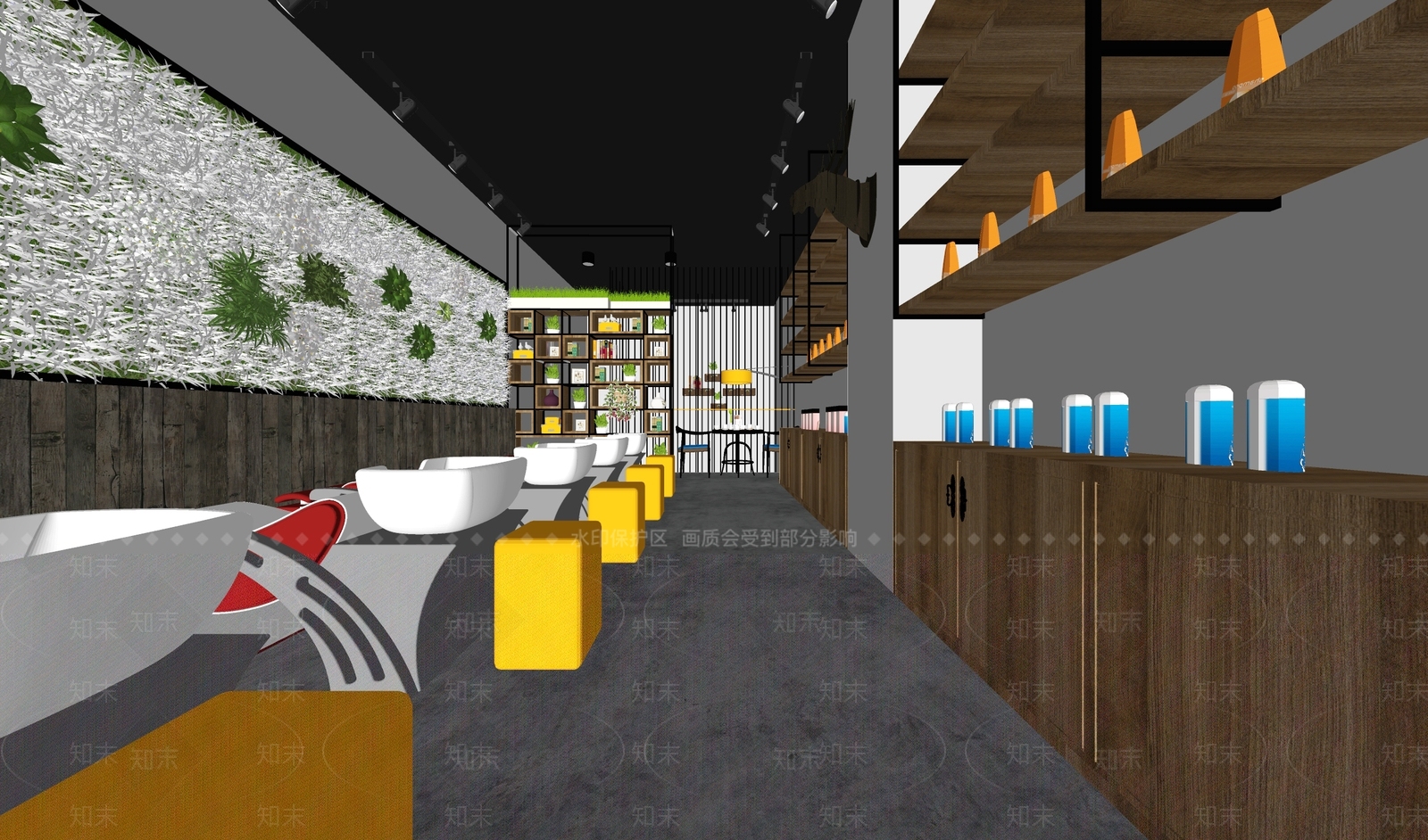 现代风格理发店SU模型下载【ID:563338373】