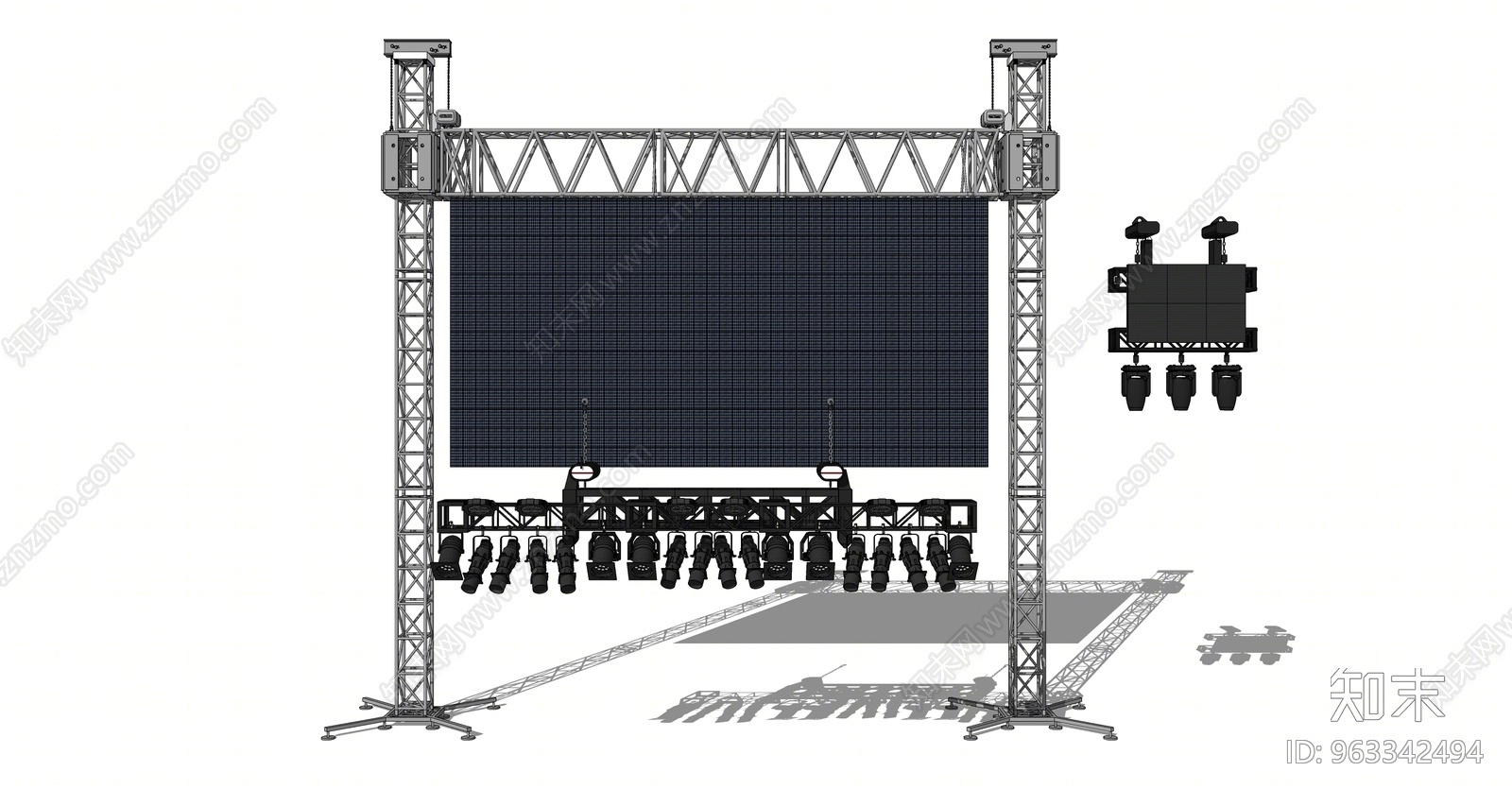 现代风格舞台灯饰SU模型下载【ID:963342494】