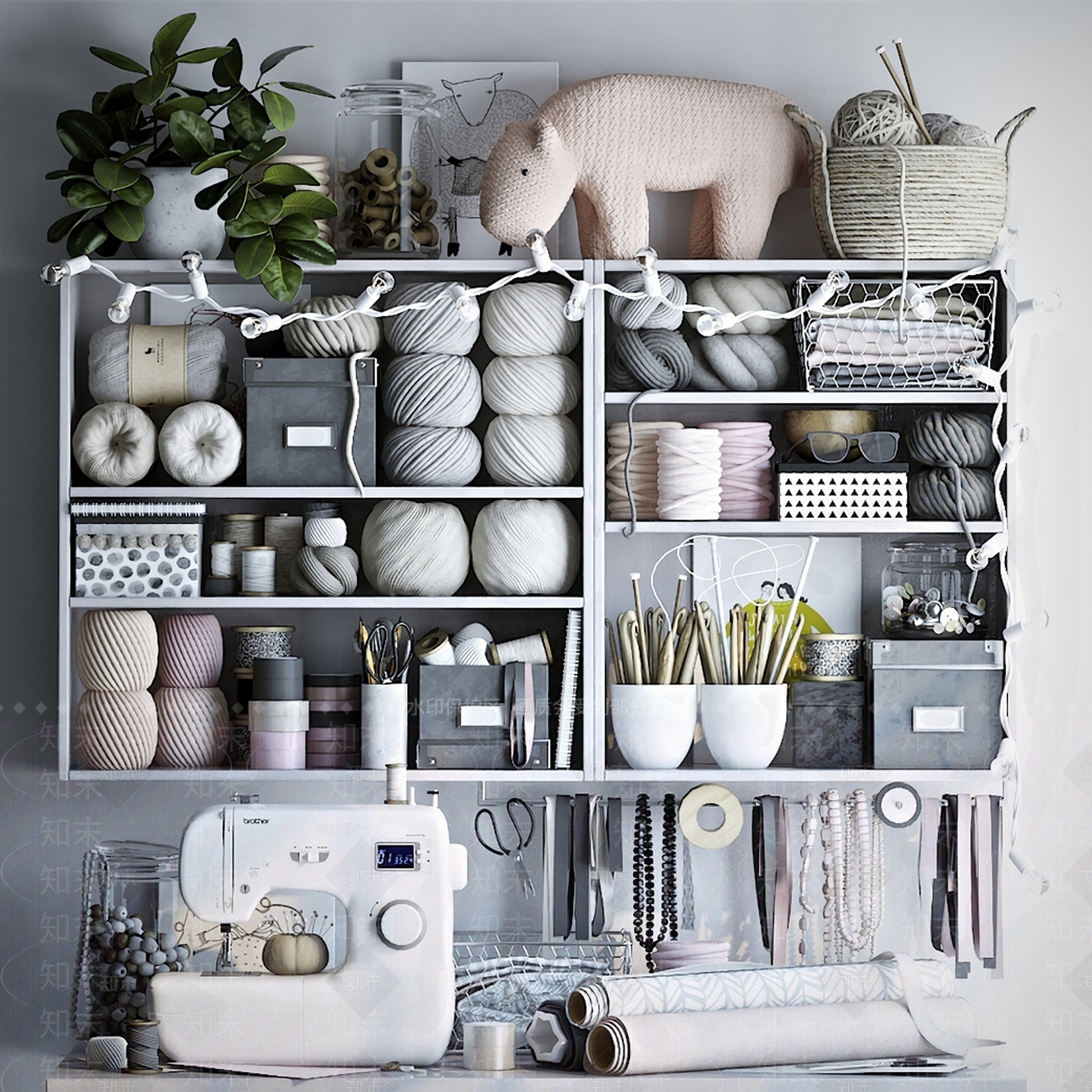 现代缝纫机3D模型下载【ID:763344675】