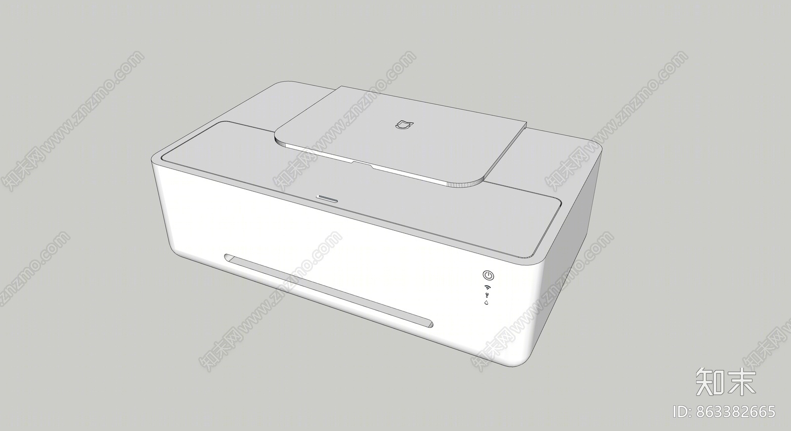 现代风格打印机SU模型下载【ID:863382665】