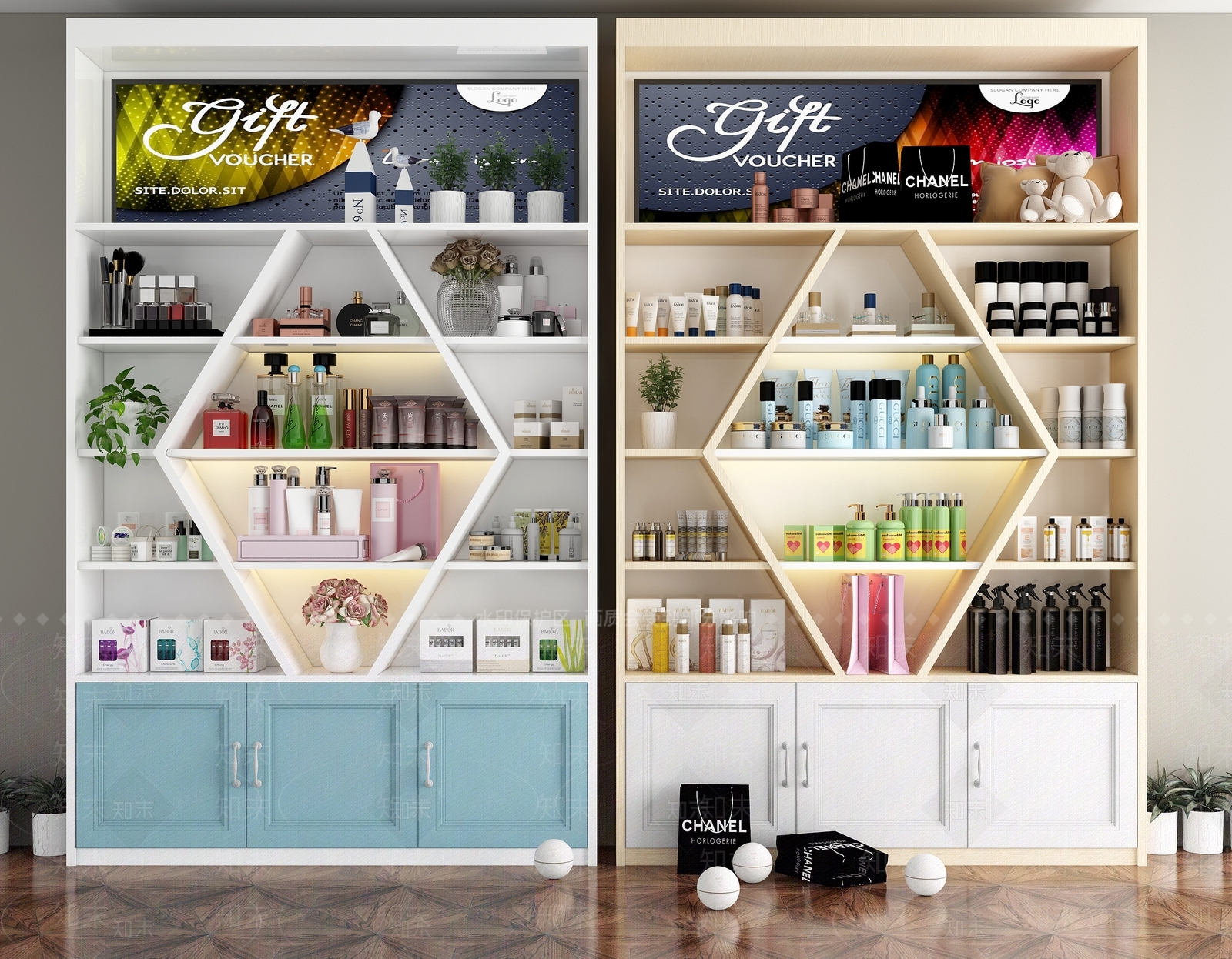 现代美容美发化妆品店3D模型下载【ID:963391540】