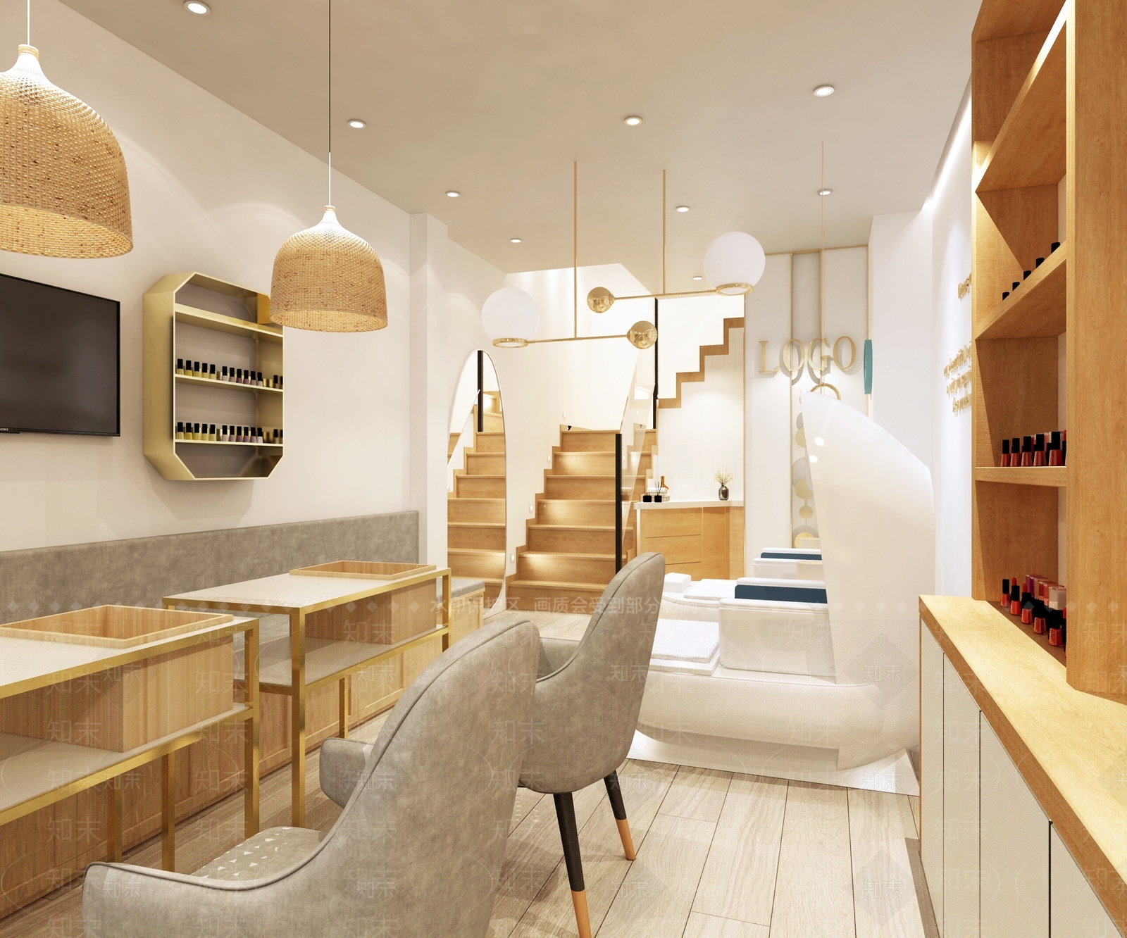 日式美甲店3D模型下载【ID:263392049】