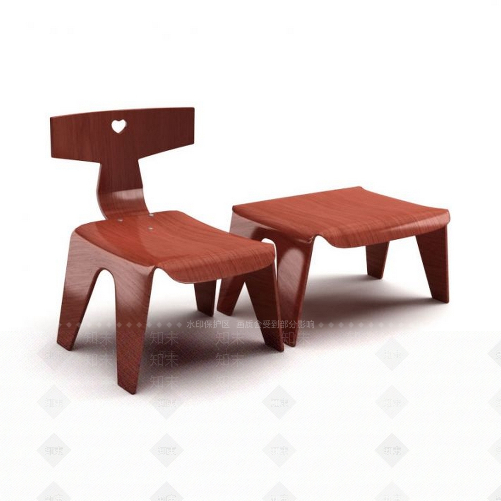 现代儿童椅3D模型下载【ID:963396335】