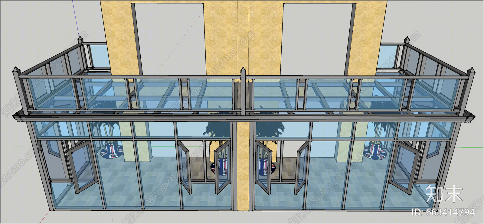 现代风格阳光房SU模型下载【ID:663414794】