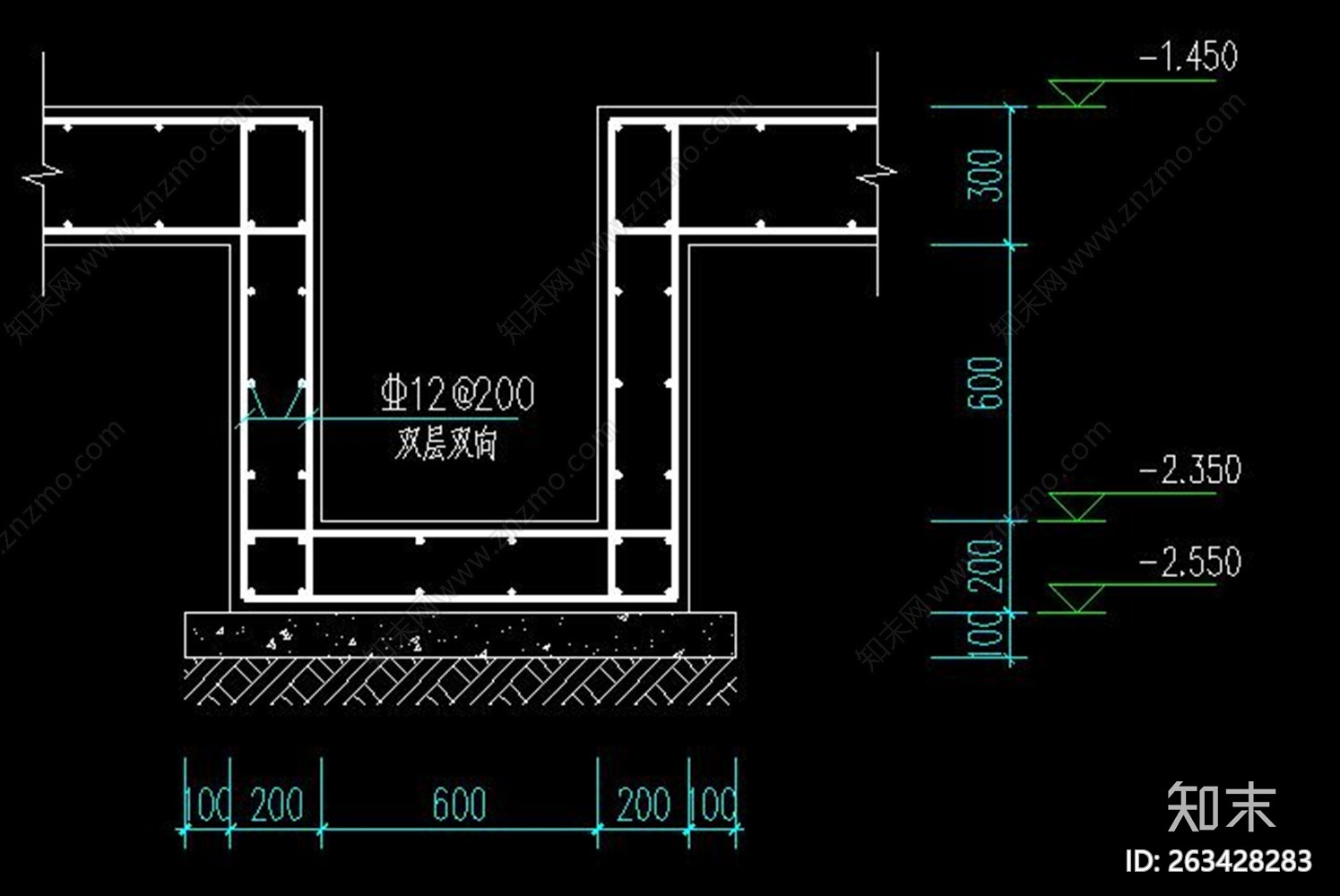 电梯井基坑建筑结构CAD施工图下载【ID:263428283】