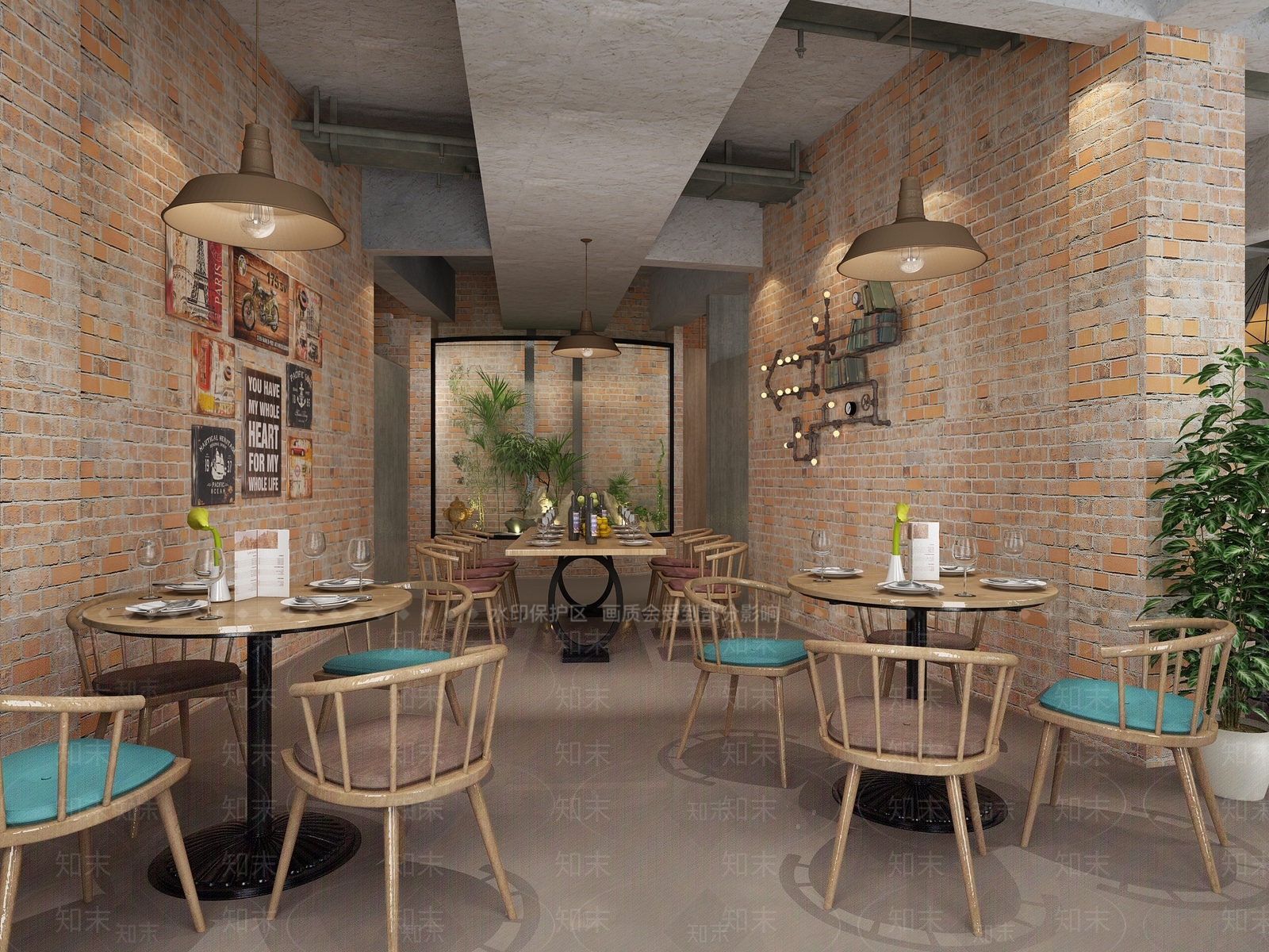 工业风餐厅3D模型下载【ID:463435095】