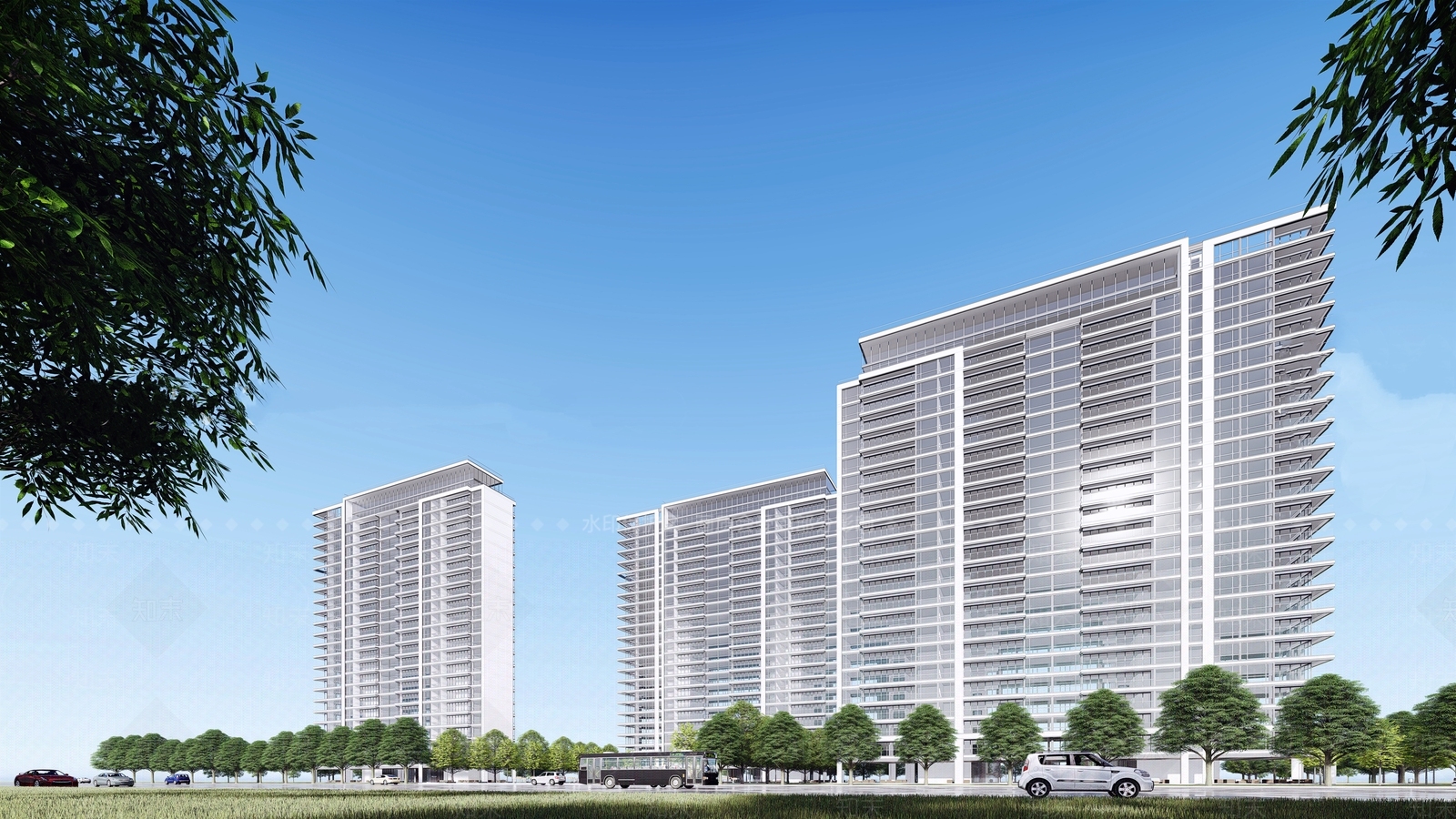 现代风格高层住宅SU模型下载【ID:263440704】