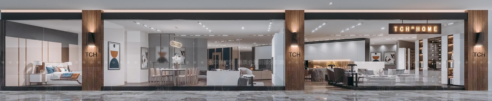 现代软装馆专卖店3D模型下载【ID:663477220】