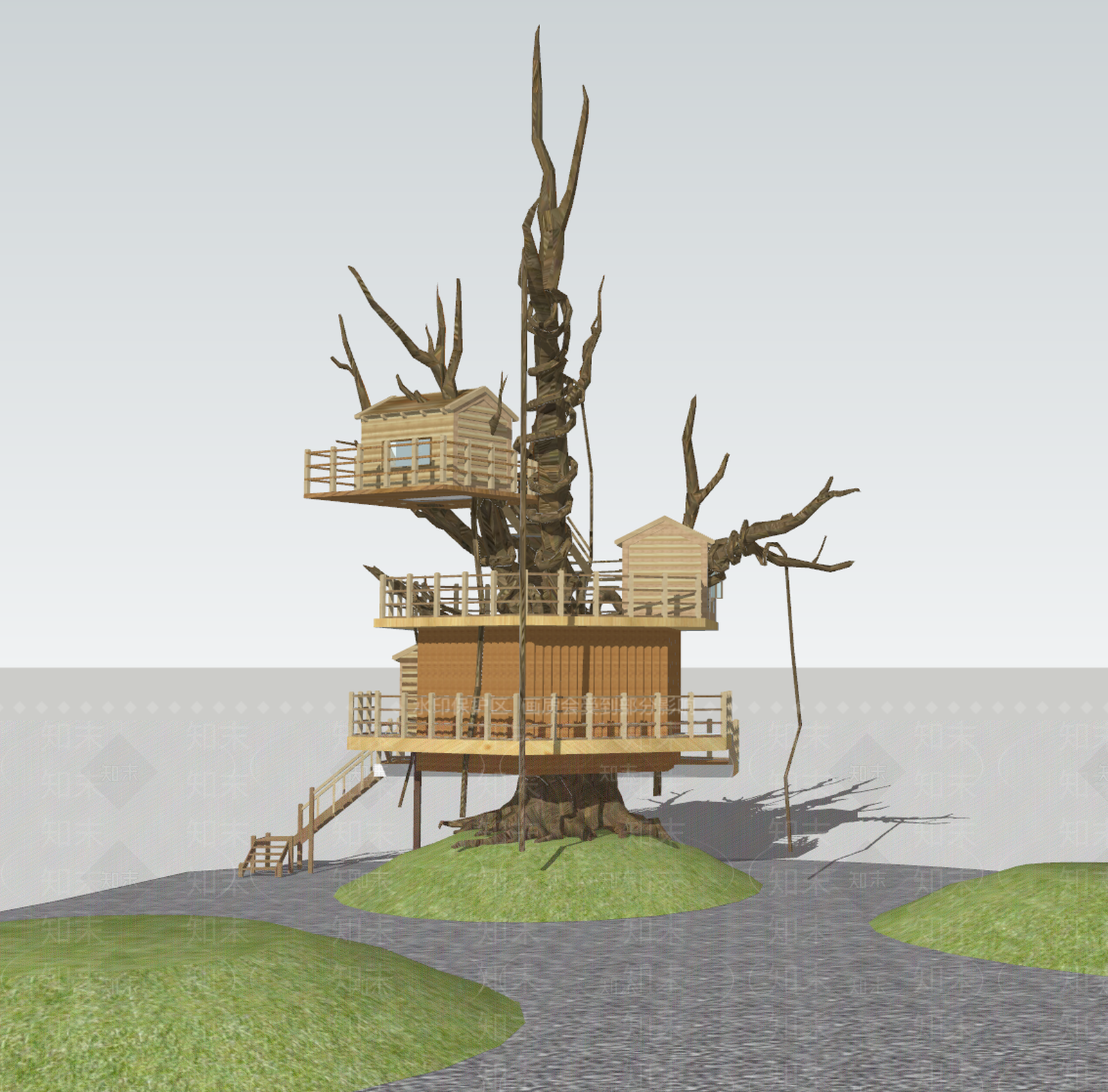 现代风格景观小建筑SU模型下载【ID:663493704】