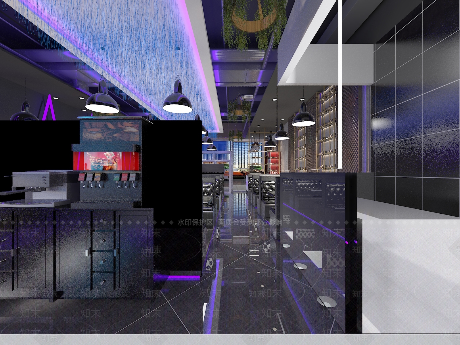 现代音乐火锅餐厅3D模型下载【ID:463543015】