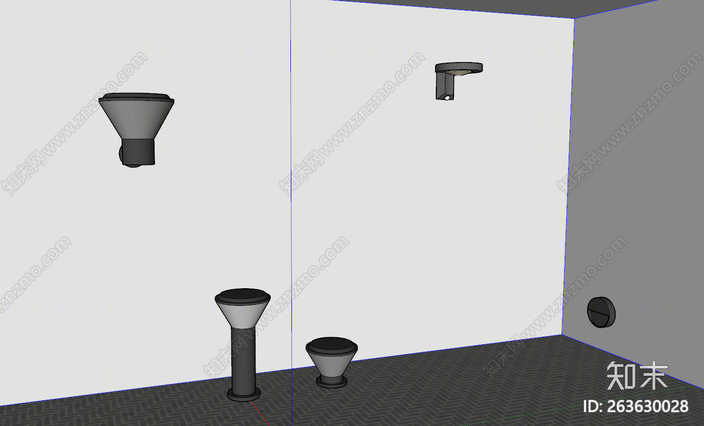 现代风格灯具组合SU模型下载【ID:263630028】