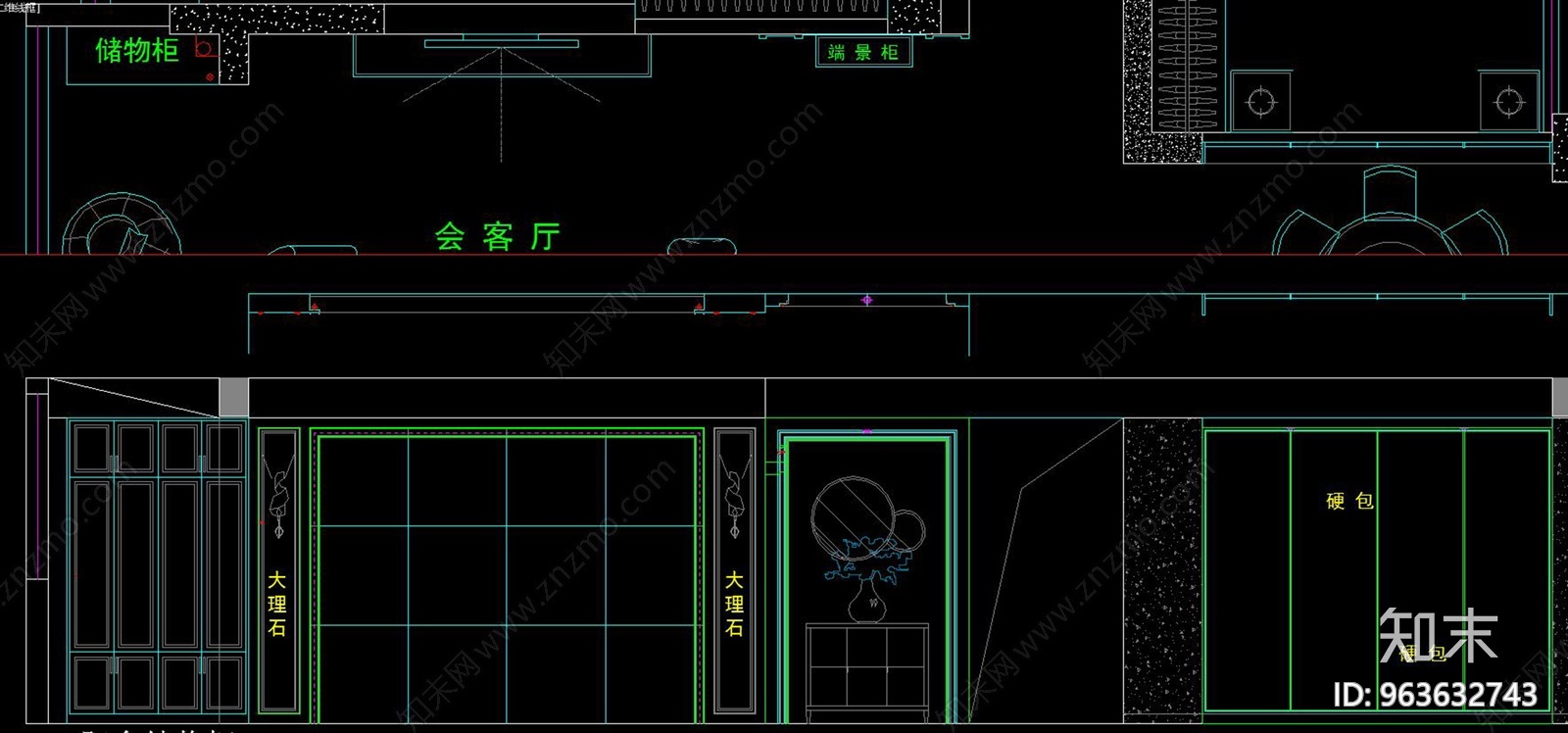 现代风格家装施工图施工图下载【ID:963632743】