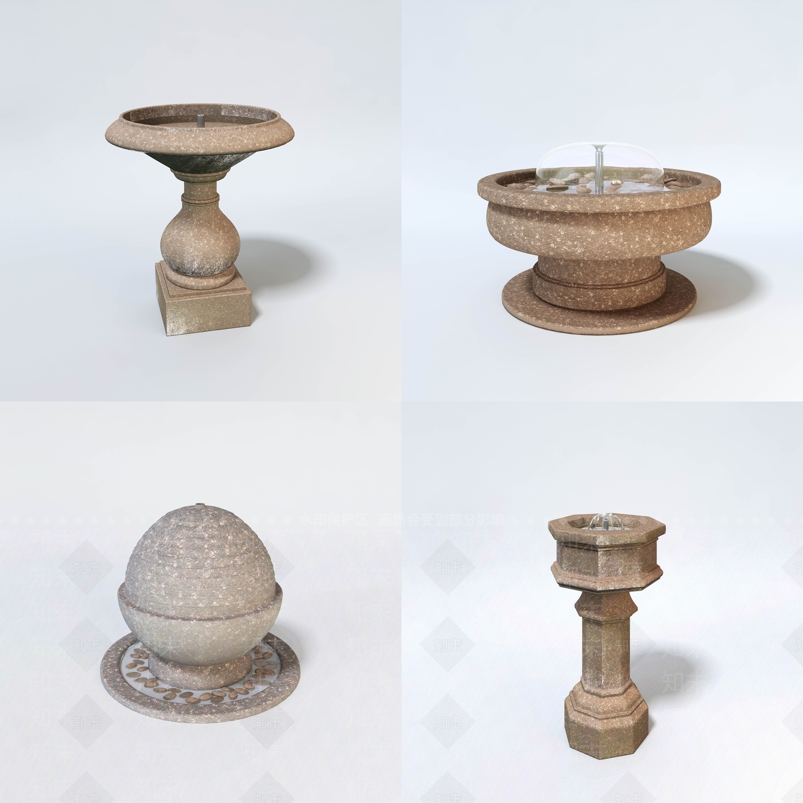 现代园林景观小品3D模型下载【ID:963643384】