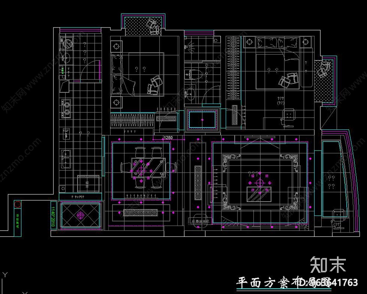 现代家装施工图cad施工图下载【ID:963641763】