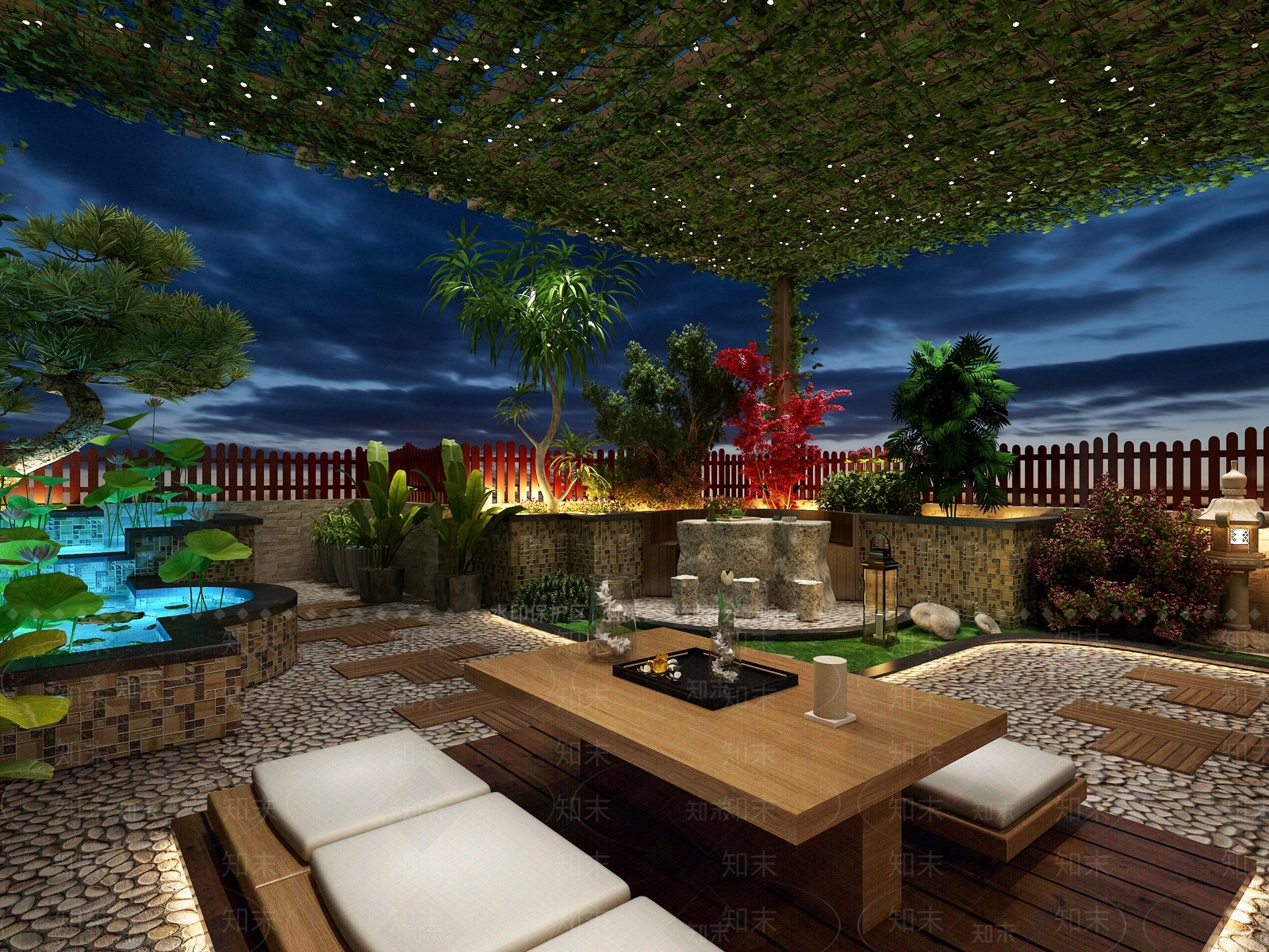 新中式露台3D模型下载【ID:963703271】