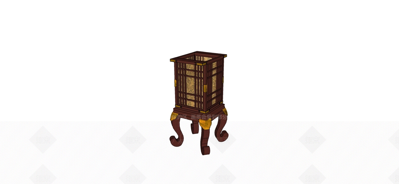 中式风格地灯SU模型下载【ID:563807132】