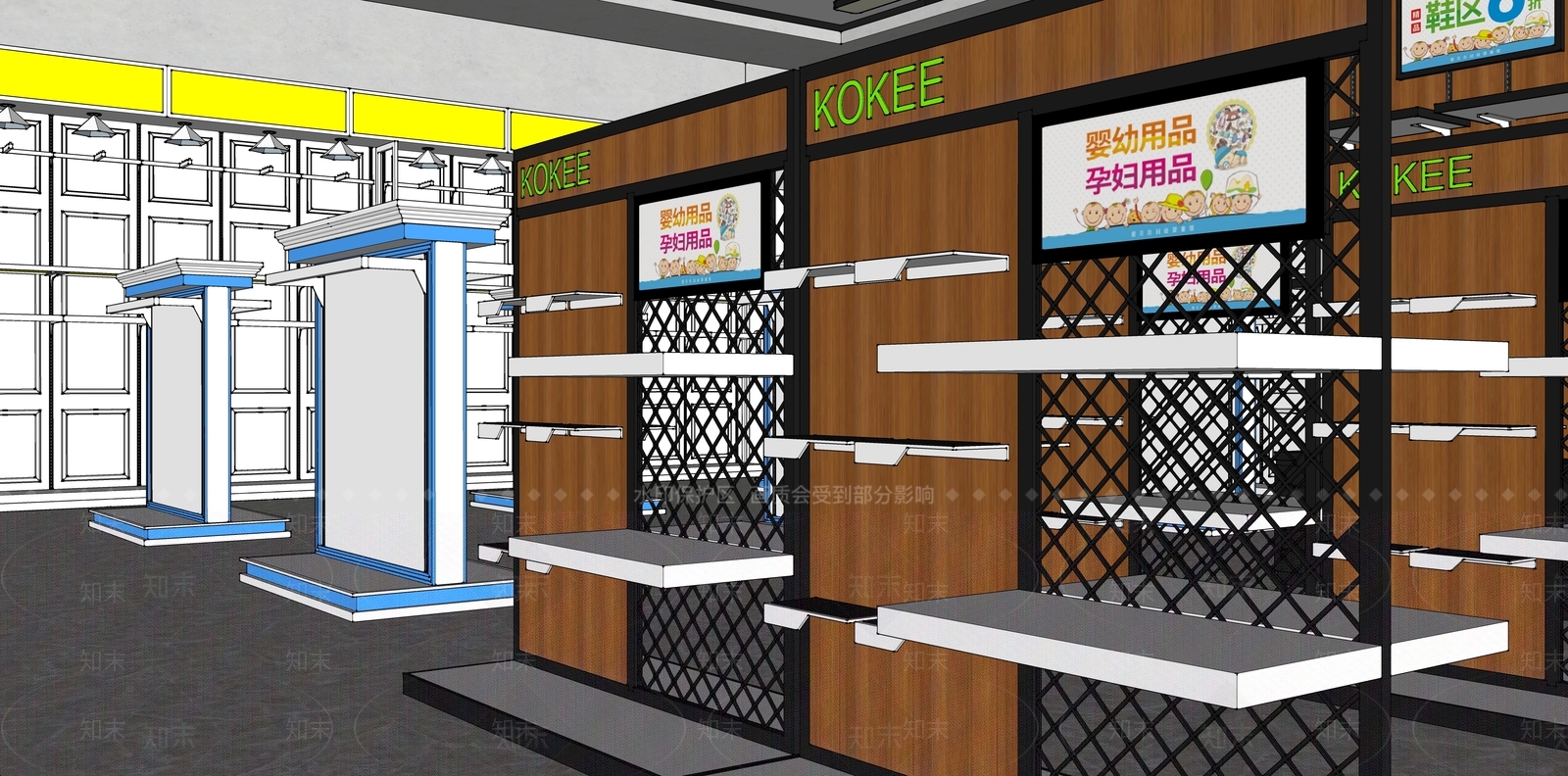 现代风格母婴店SU模型下载【ID:363849154】