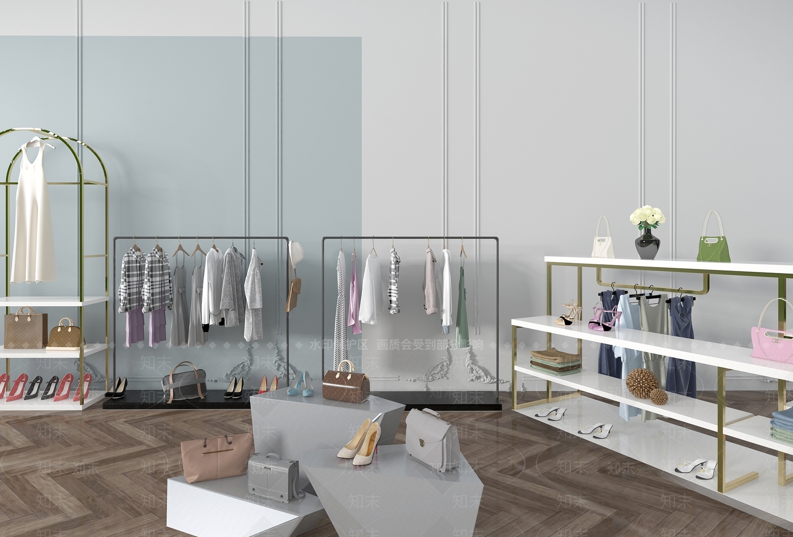 现代展示服装3D模型下载【ID:463855196】