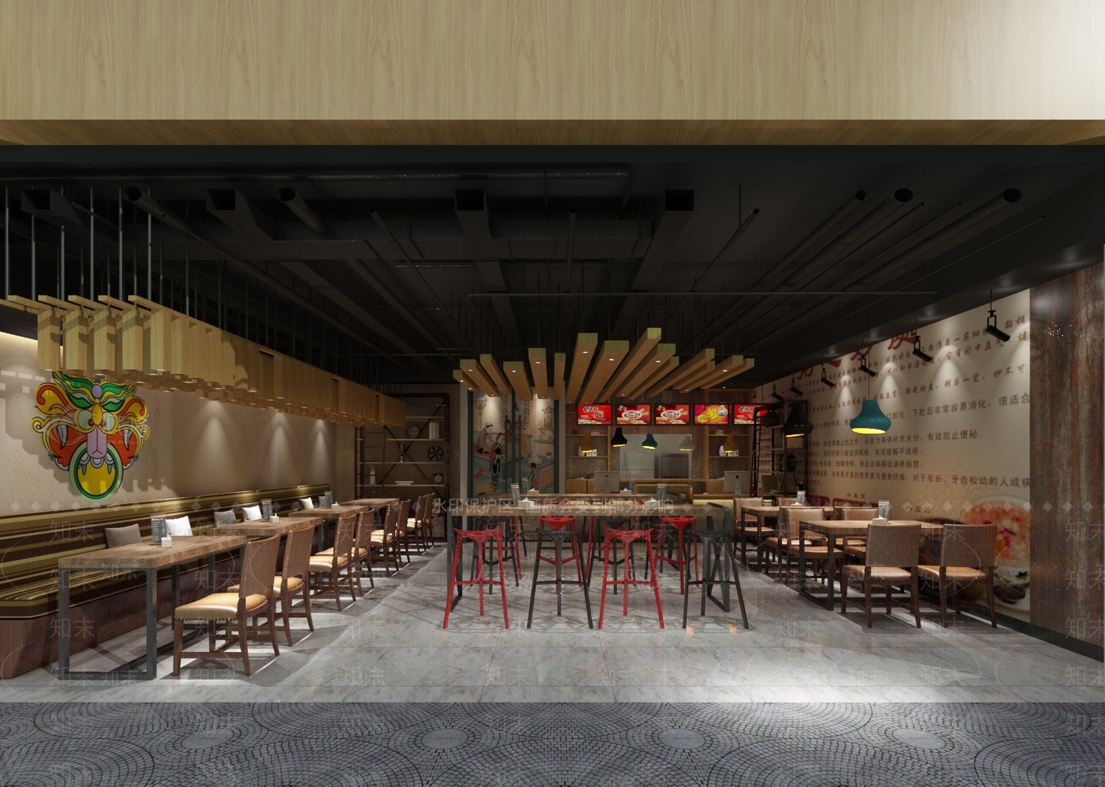 工业风火锅店3D模型下载【ID:363873262】_知末3d模型网