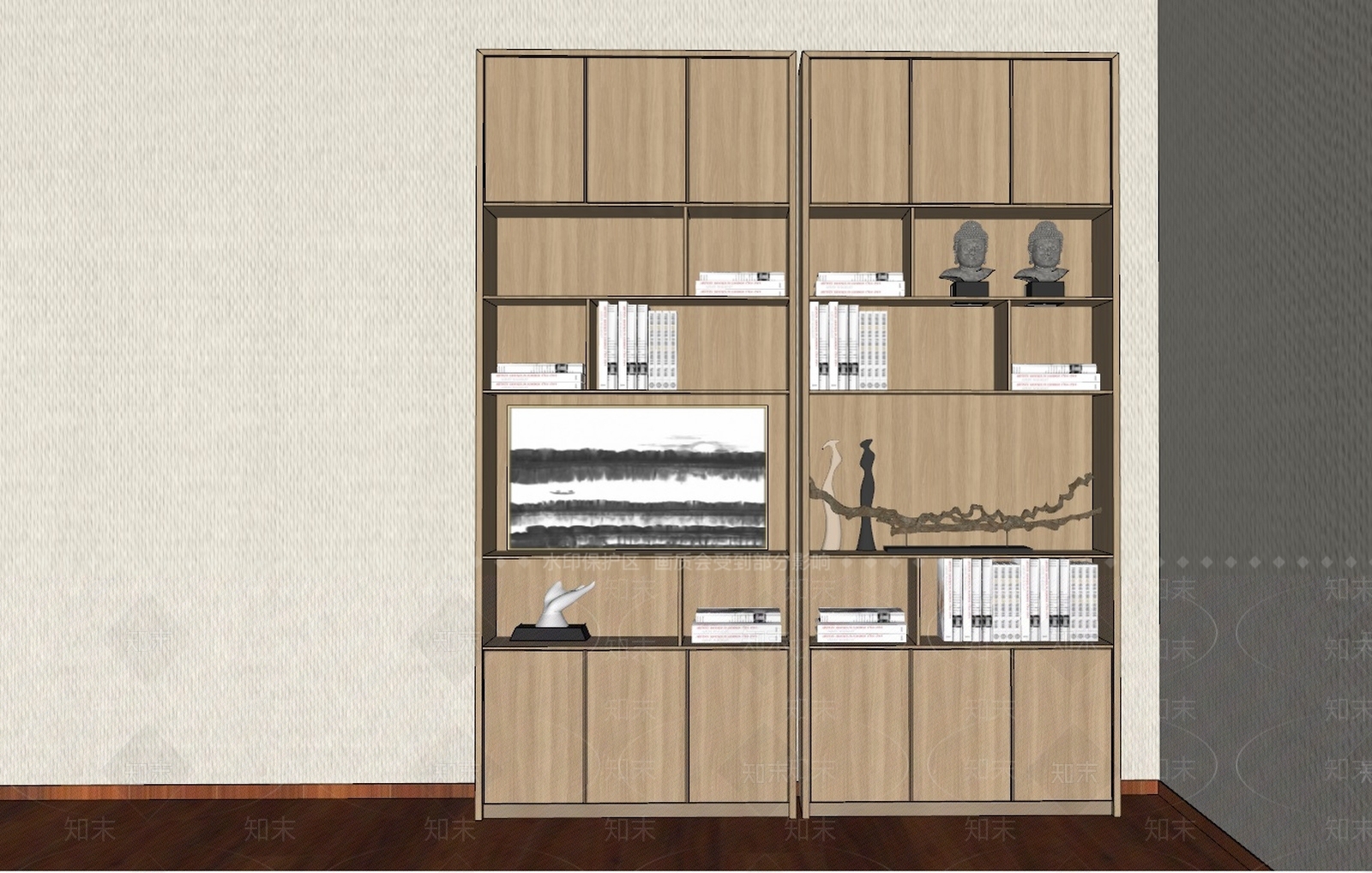 新中式风格展示架SU模型下载【ID:263923551】