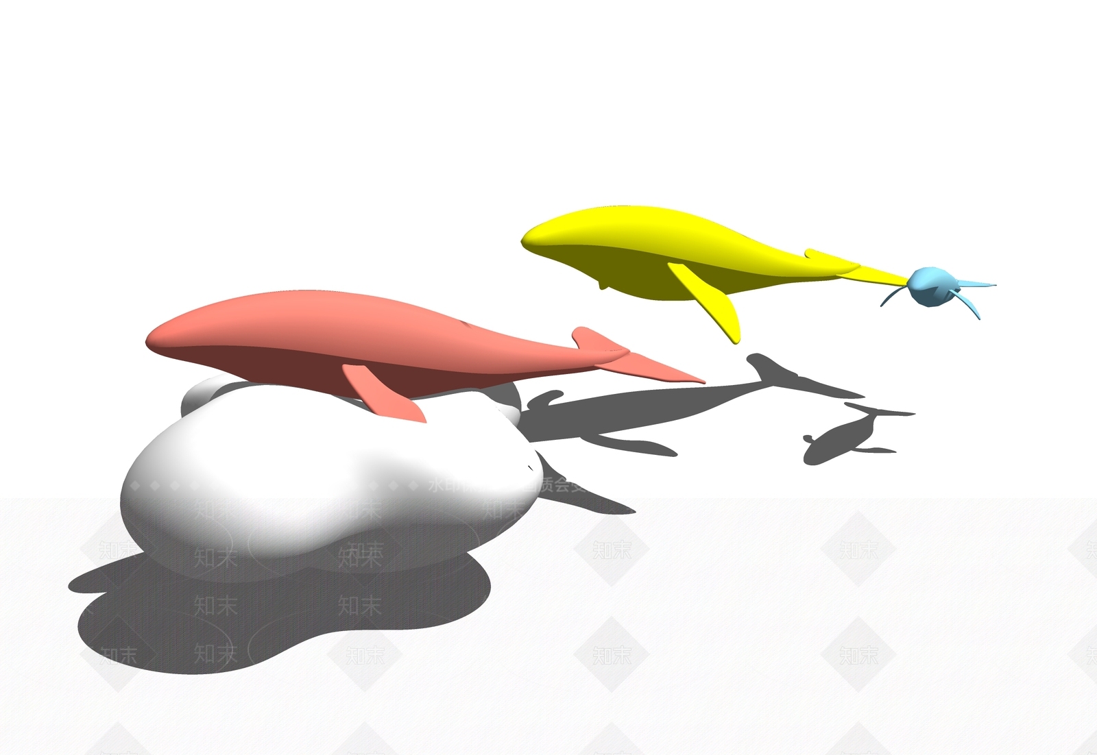 现代风格鱼雕塑SU模型下载【ID:463944019】