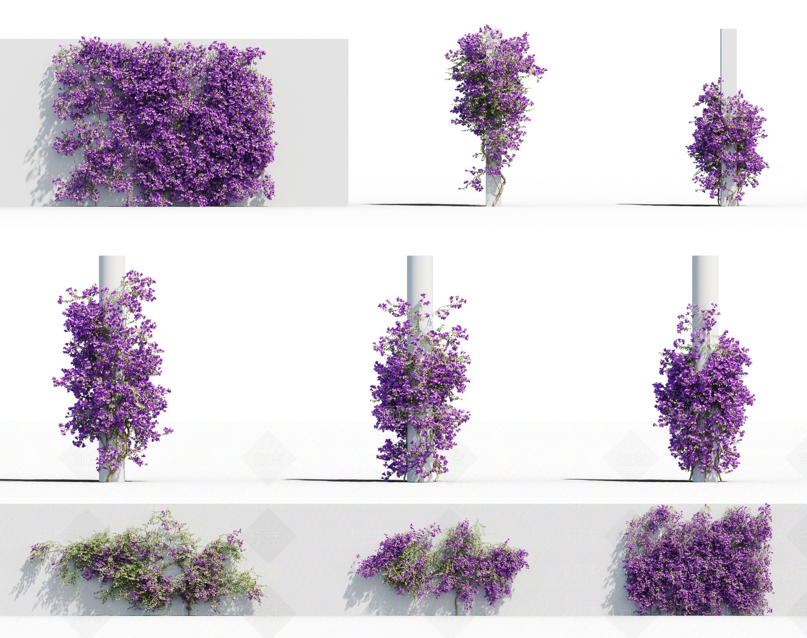 现代藤蔓花3D模型下载【ID:463953235】