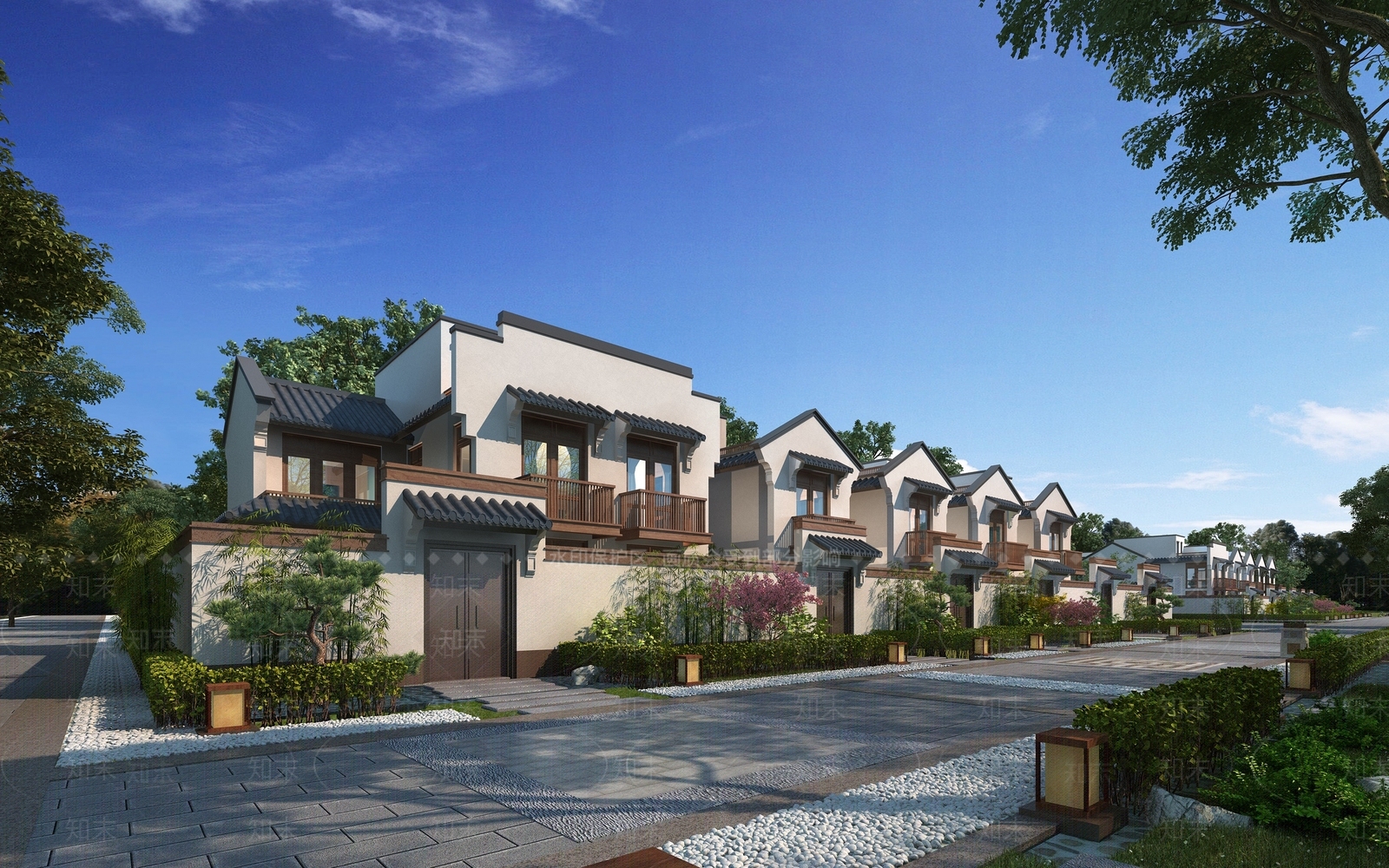 新中式风格独栋别墅3D模型下载【ID:363954580】