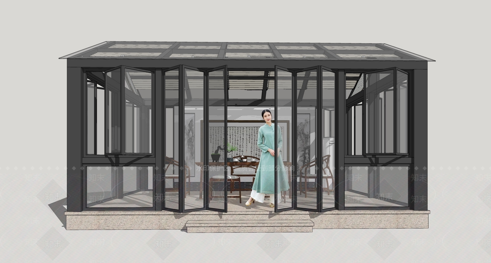 现代茶室SU模型下载【ID:363972772】