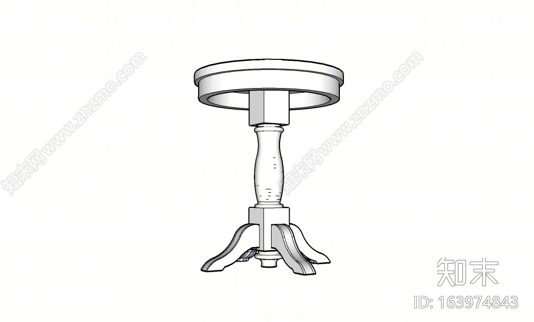 现代风格花几SU模型下载【ID:163974843】