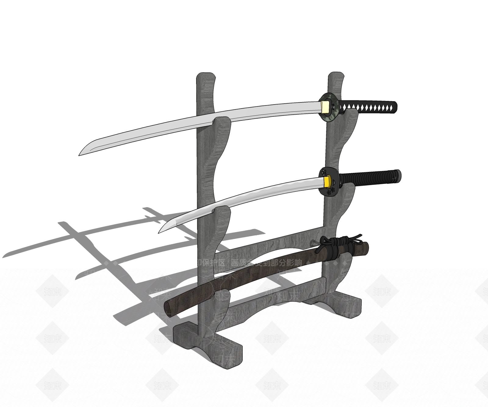 现代风格刀剑工艺品SU模型下载【ID:863974847】