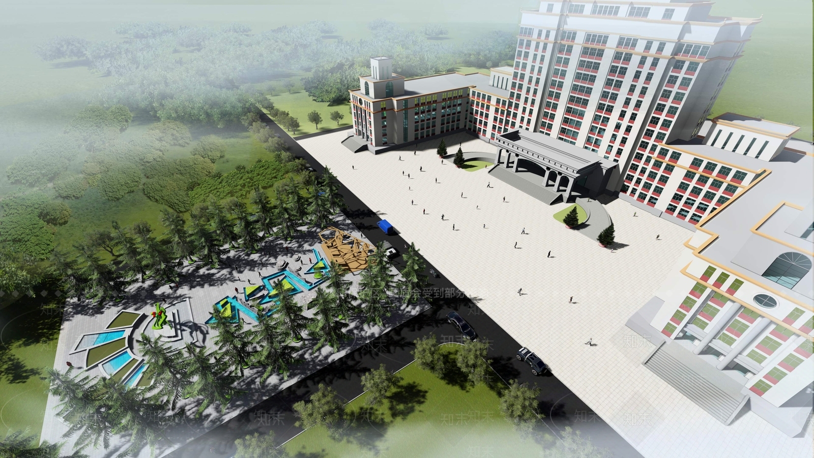 现代风格大学SU模型下载【ID:864008342】