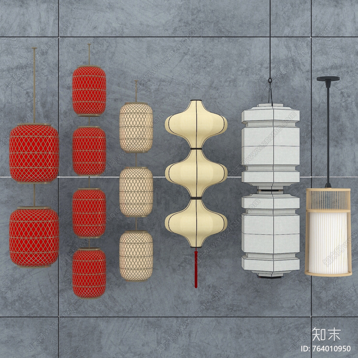 新中式风格灯笼SU模型下载【ID:764010950】