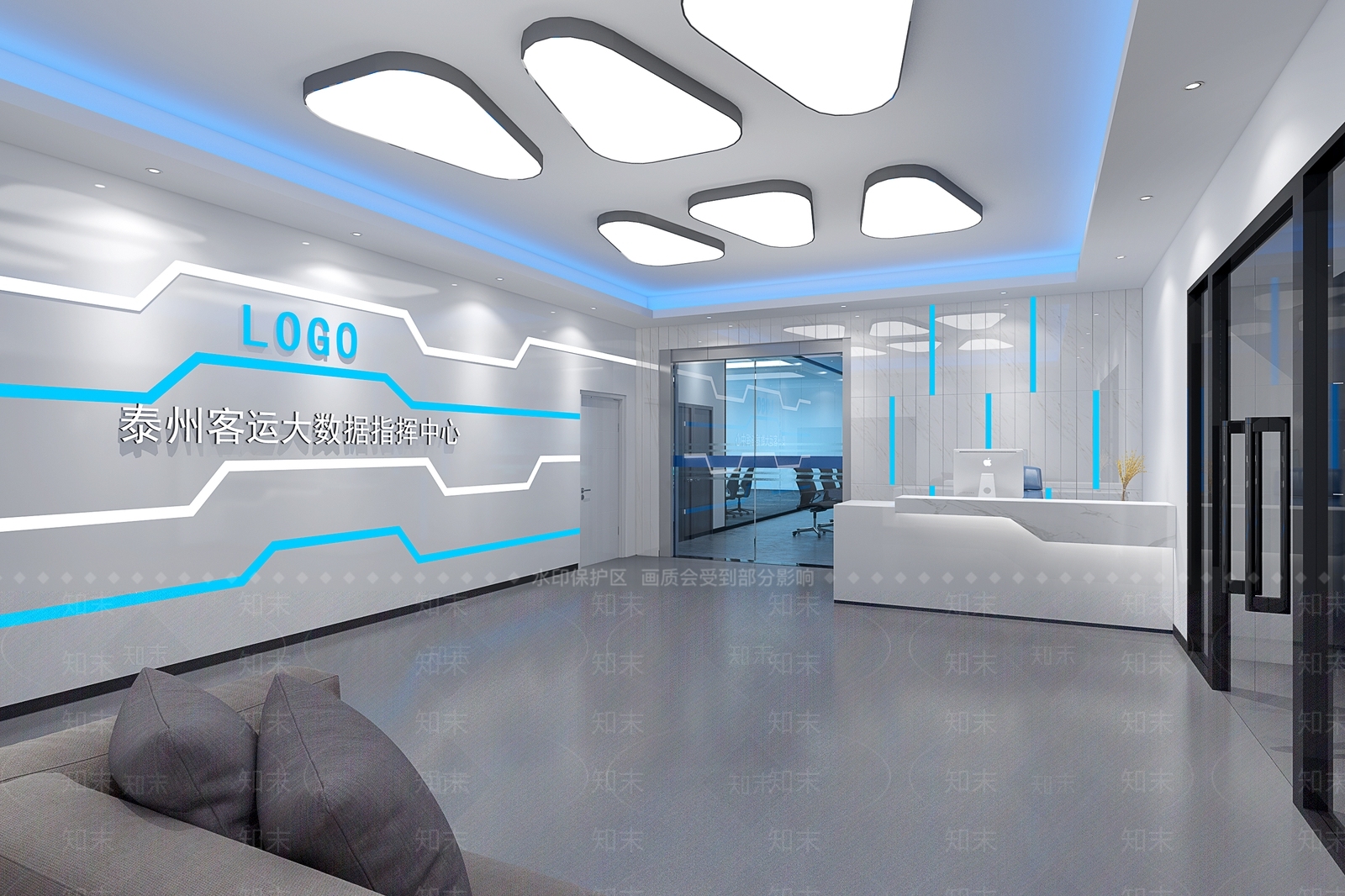 现代指挥中心大厅3D模型下载【ID:764012739】