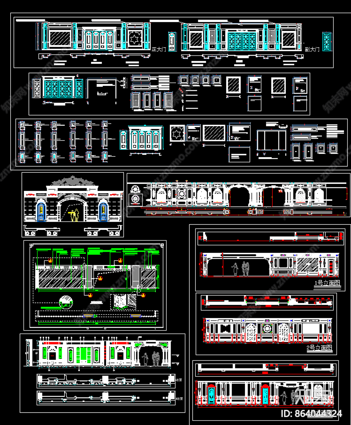 欧式家居门头cad图库施工图下载【ID:864044324】