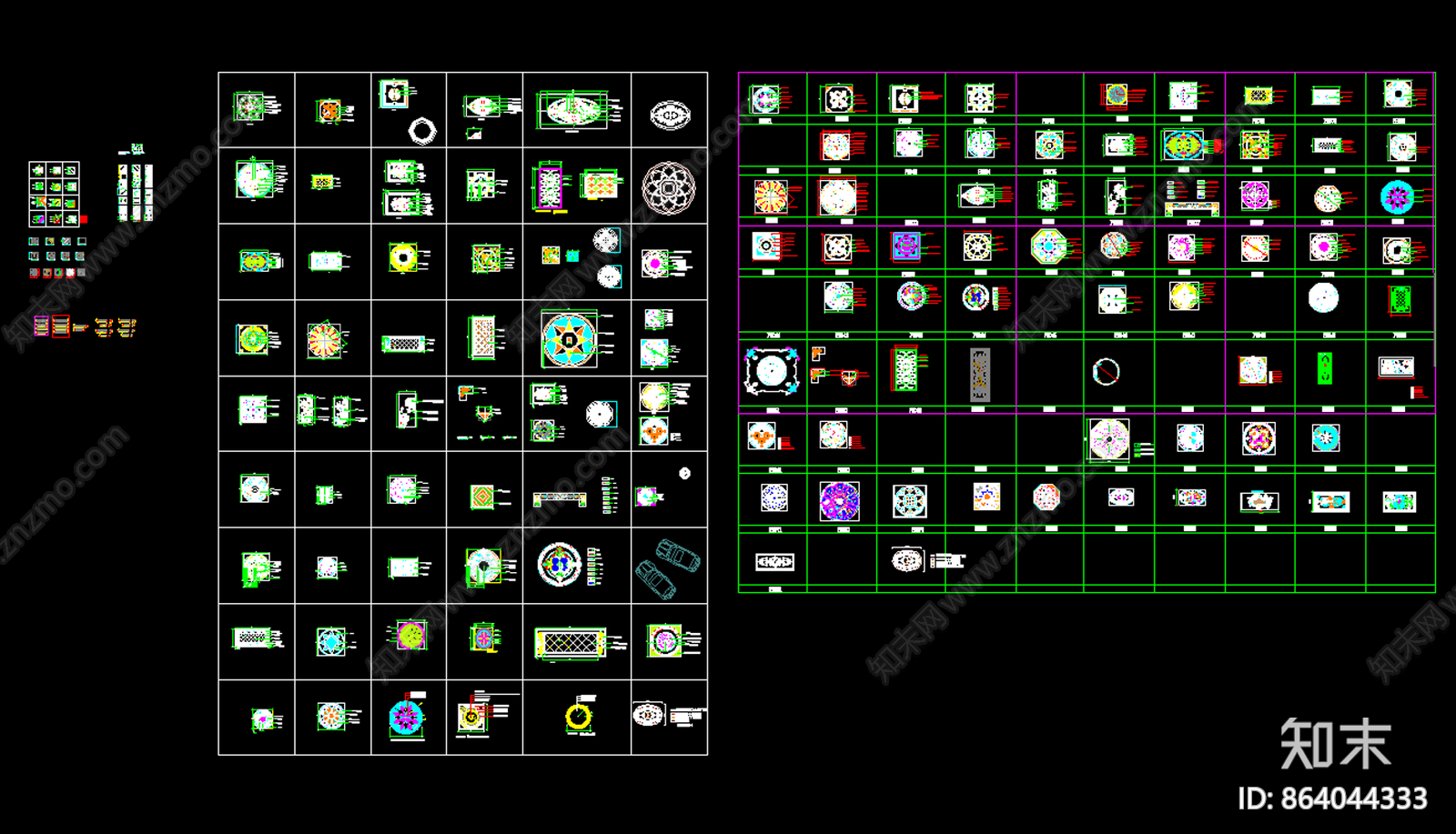 拼花及魔方石施工图下载【ID:864044333】