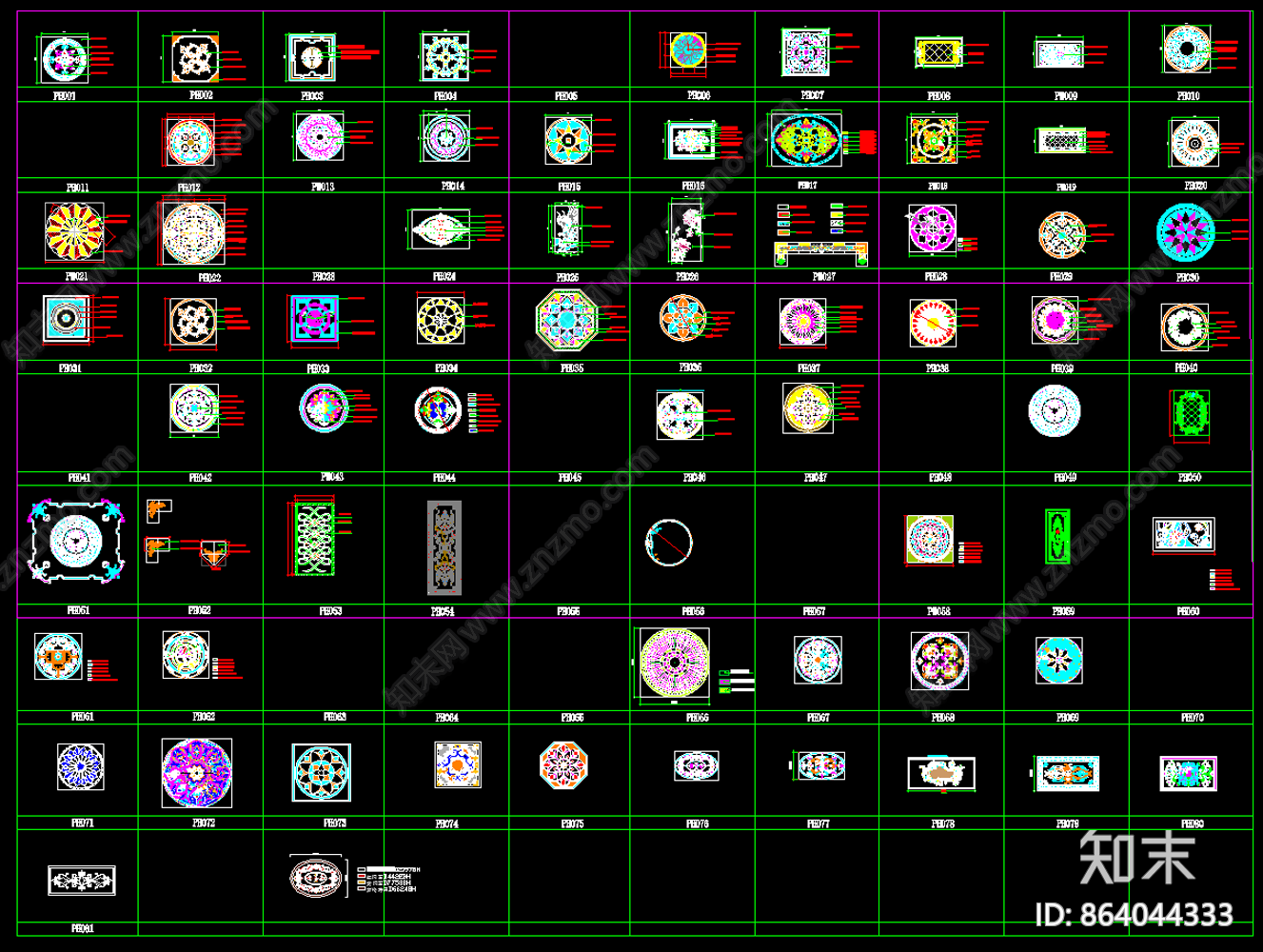 拼花及魔方石cad施工图下载【ID:864044333】