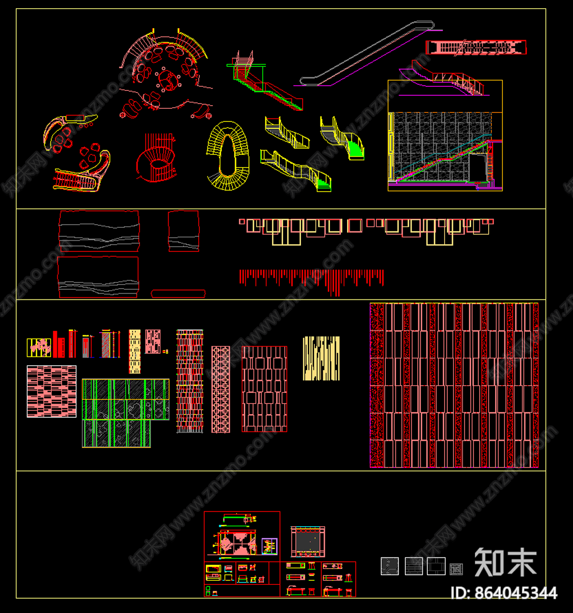 雅布CAD平面家具图库cad施工图下载【ID:864045344】