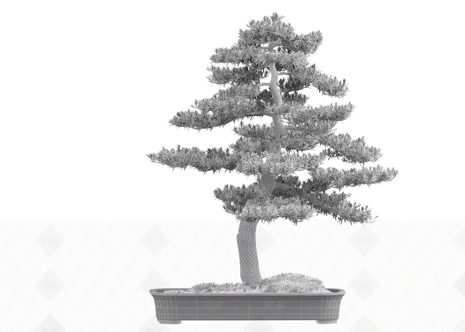 新中式盆栽3D模型下载【ID:364106890】