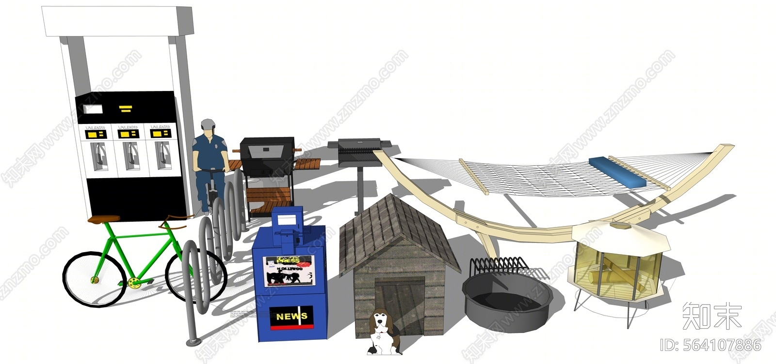 现代风格娱乐器材组合SU模型下载【ID:564107886】