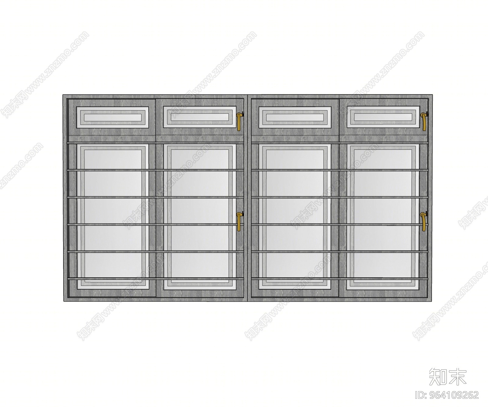 北欧风格平开窗SU模型下载【ID:964109262】