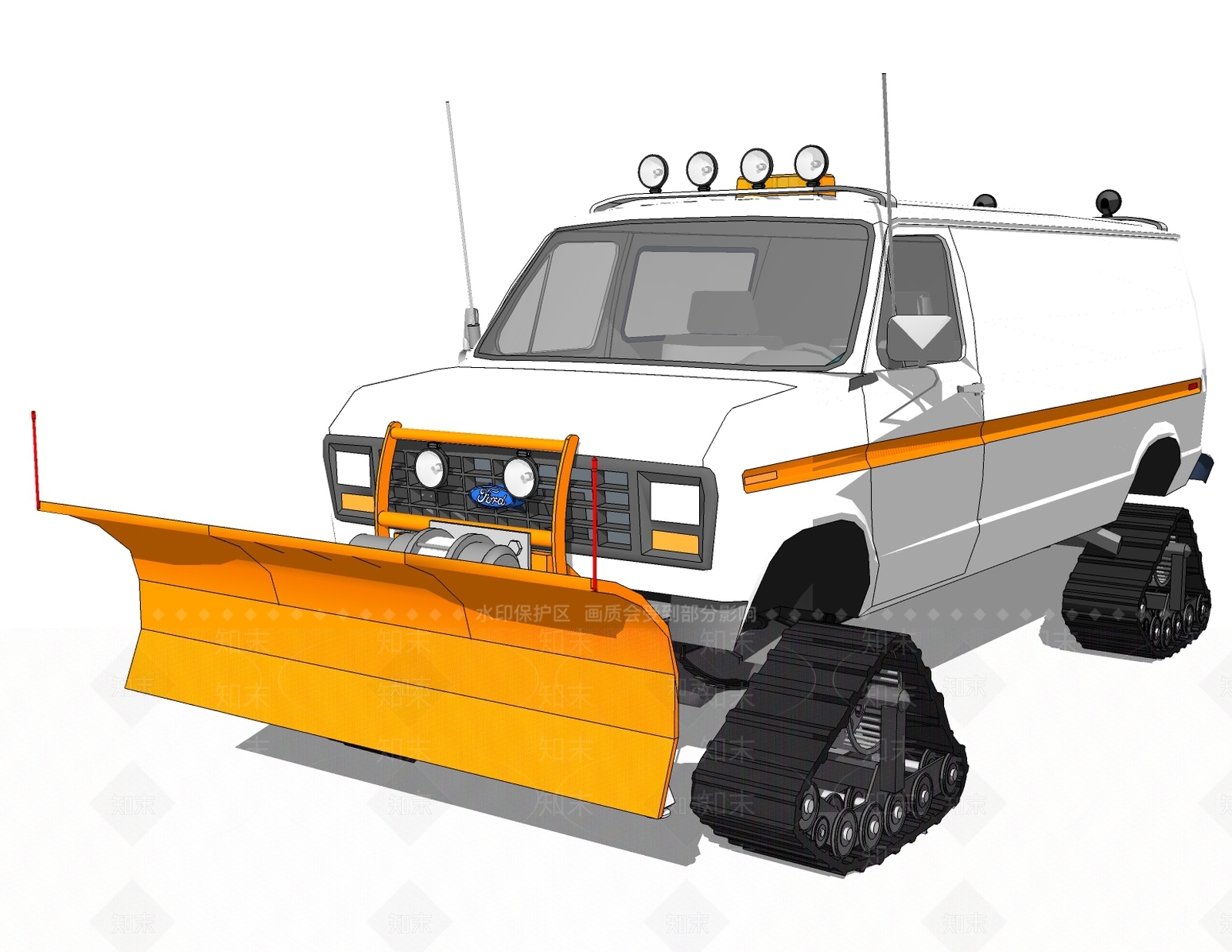 现代风格清洁车SU模型下载【ID:564139800】