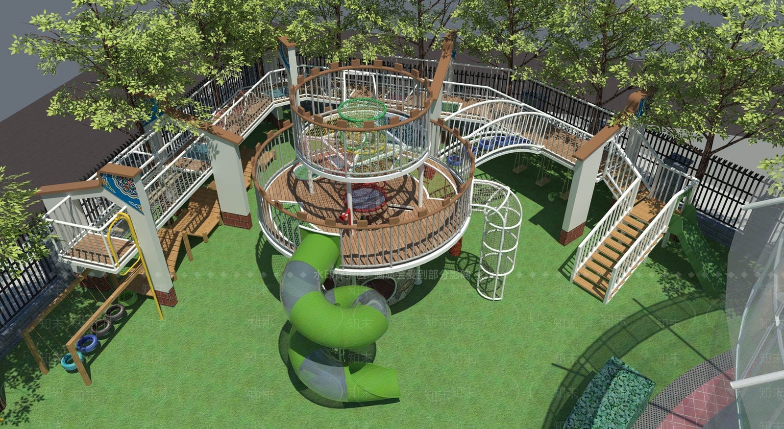 新中式风格幼儿园SU模型下载【ID:864160126】