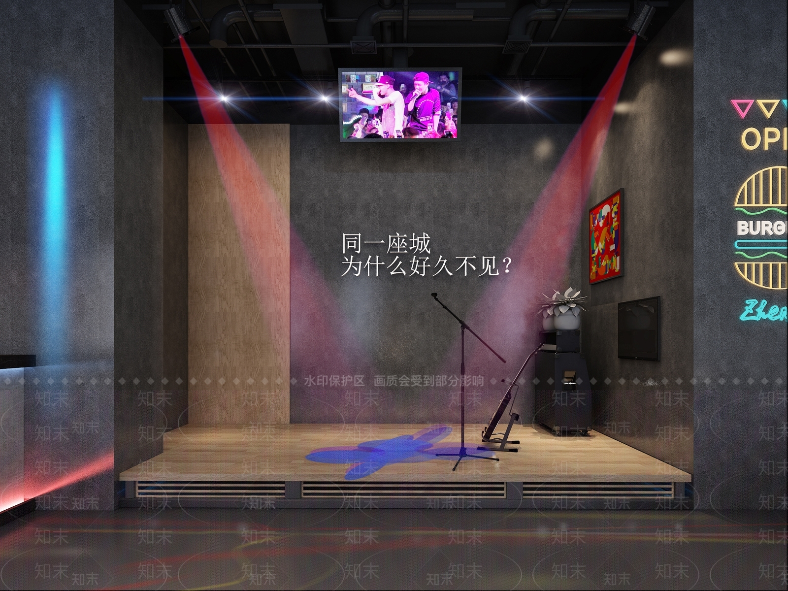工业风音乐餐厅3D模型下载【ID:464161091】
