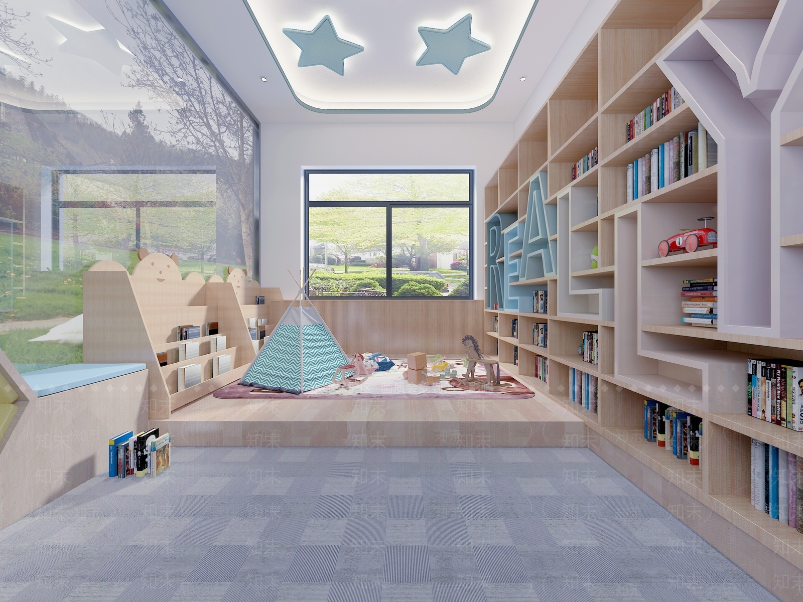 现代图书馆3D模型下载【ID:864183267】