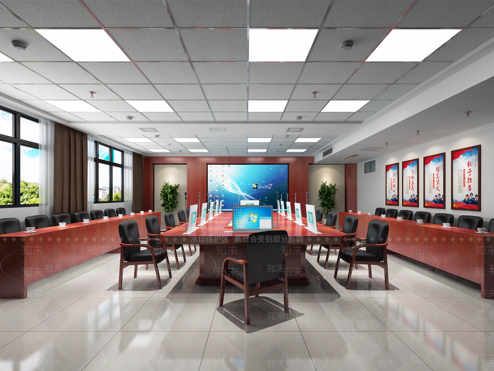 现代政府办公室3D模型下载【ID:764188658】