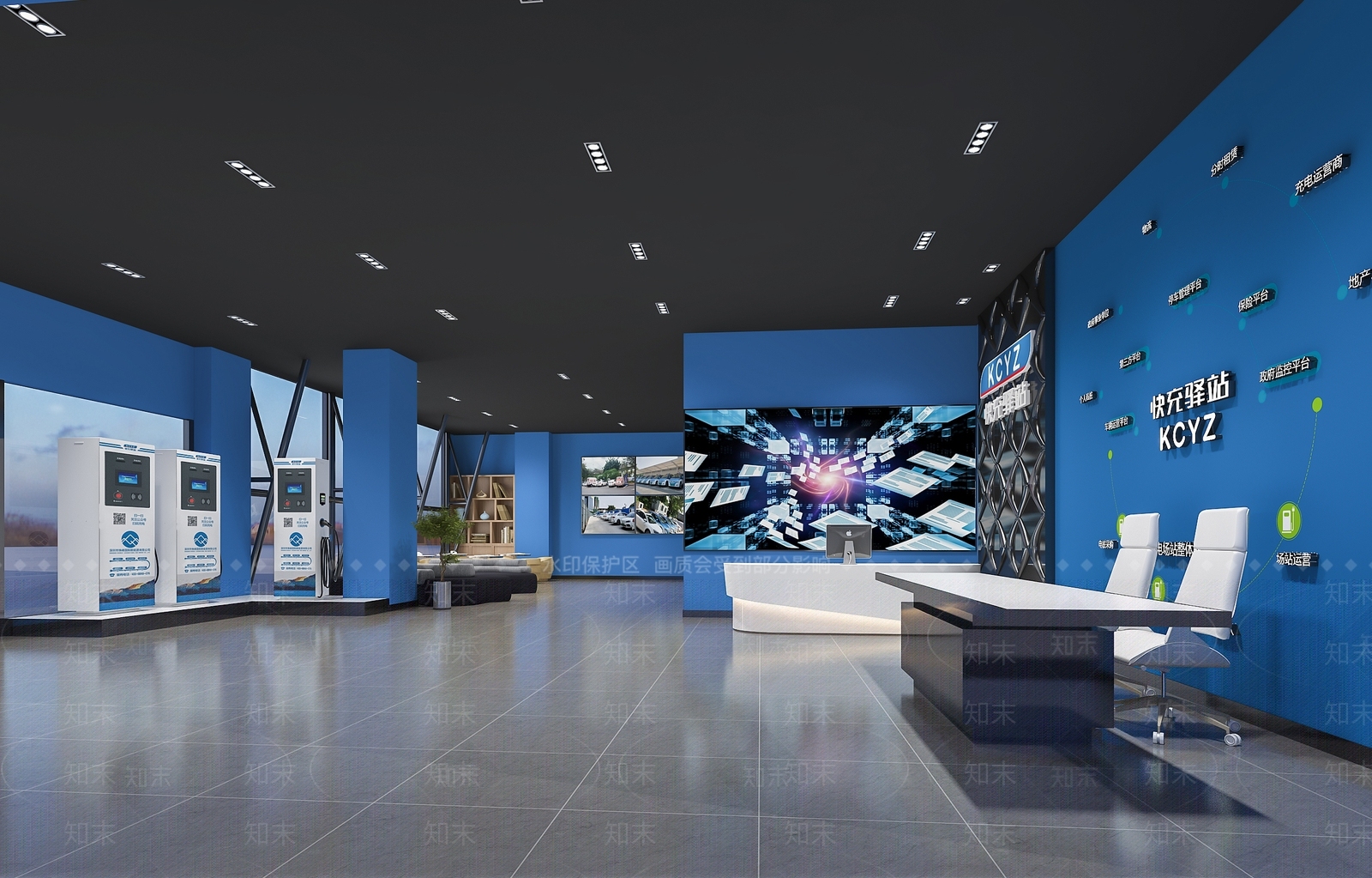 现代电动汽车展厅3D模型下载【ID:264193812】