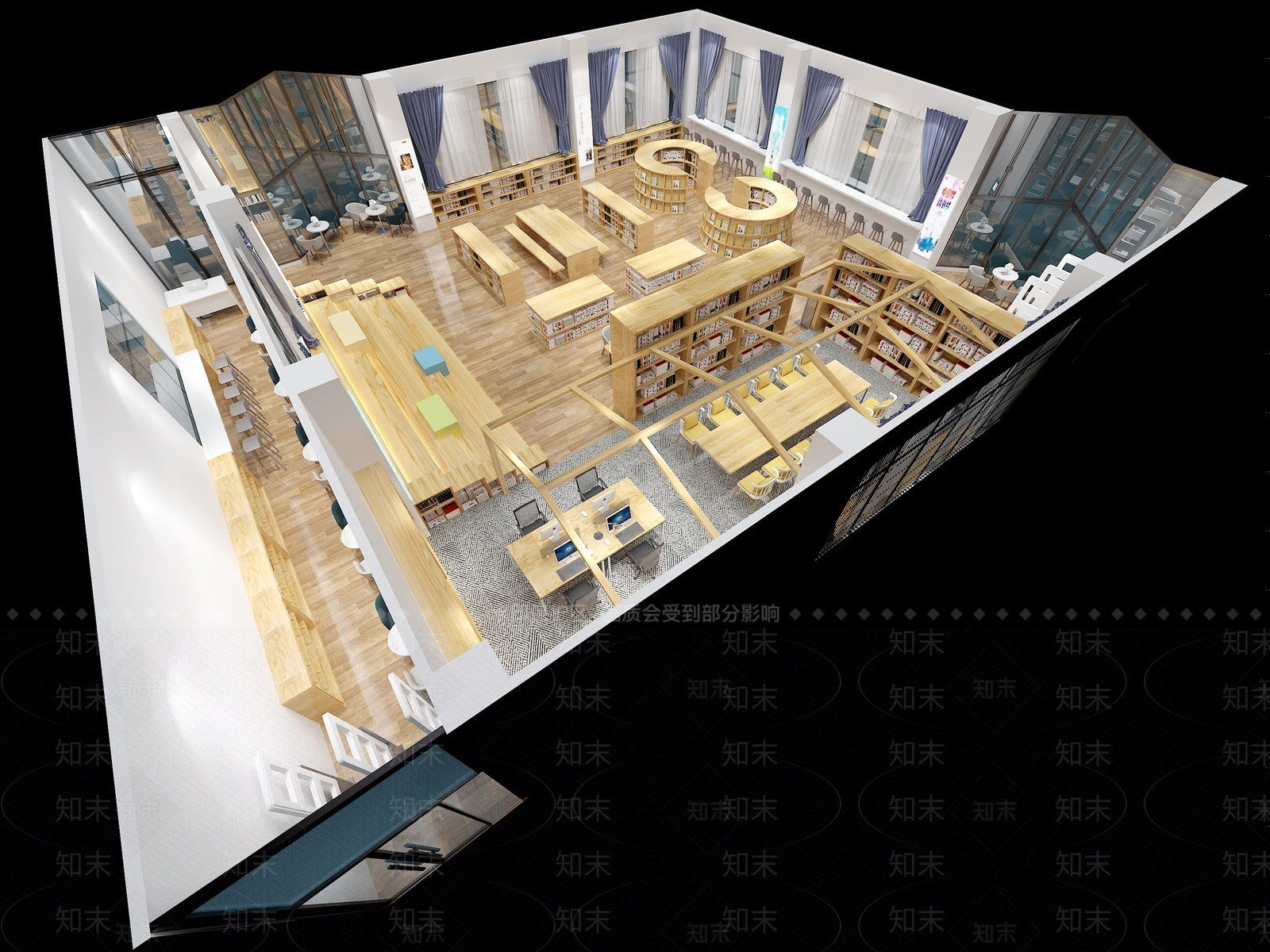 现代图书馆3D模型下载【ID:764218926】